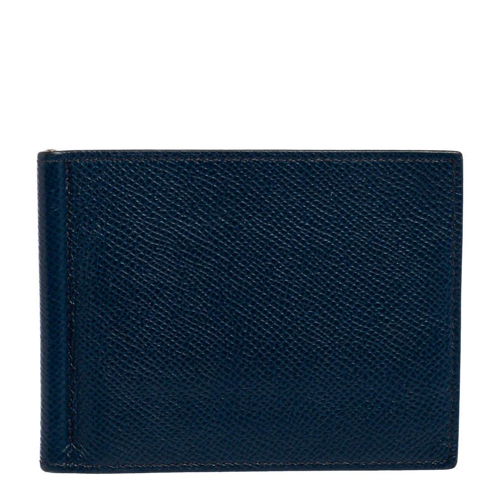 Hermes Blue Thalassa Epsom Leather Poker Compact Wallet