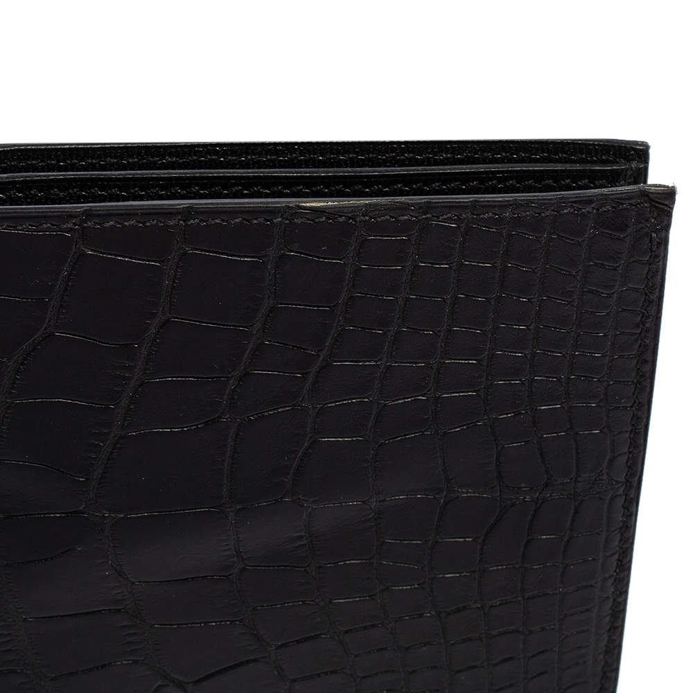 Hermes Noir Black MC² Copernic Crocodile Wallet - MAISON de LUXE