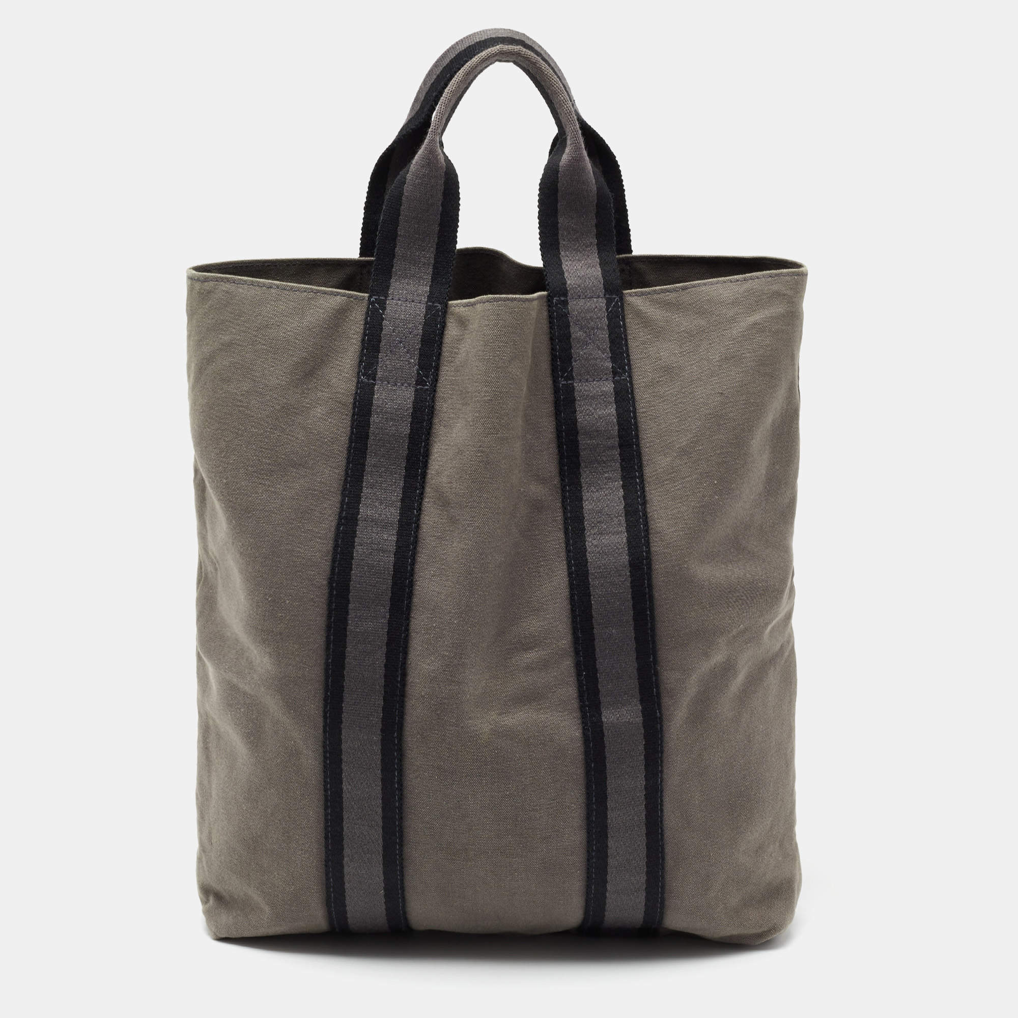 Hermes Grey/Black Canvas Fourre Tout Shopper Tote Hermes | The Luxury Closet