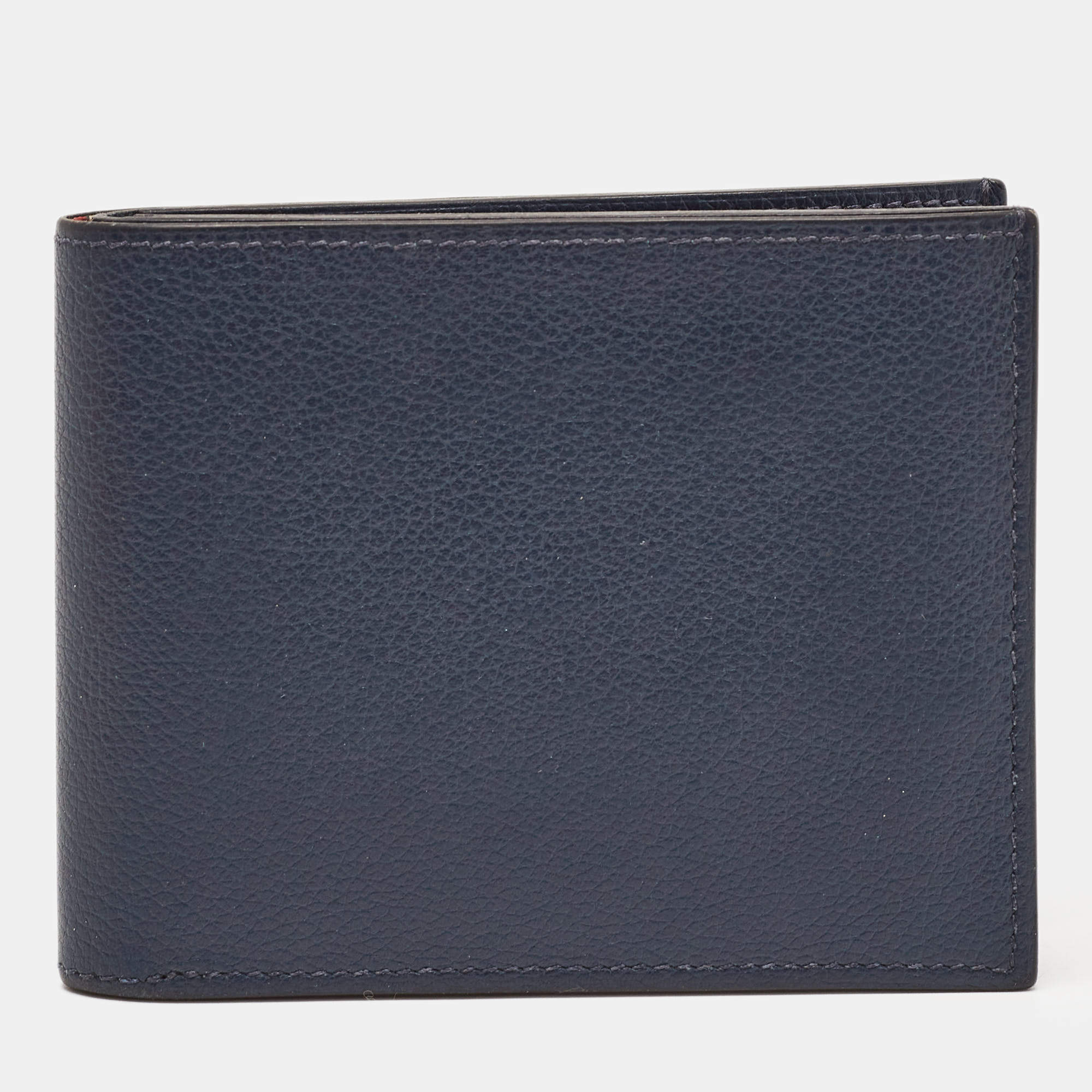 Hermes Blue de Malte Evercolor Leather Citizen Twill Compact Wallet