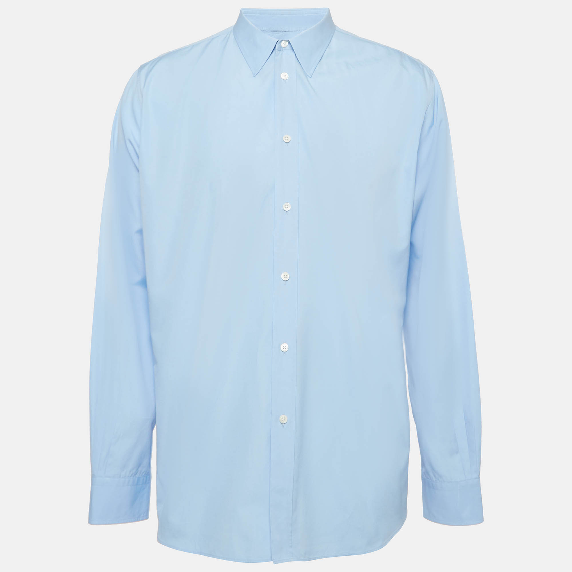 Hermès Blue Cotton Buttoned Up Shirt 4XL