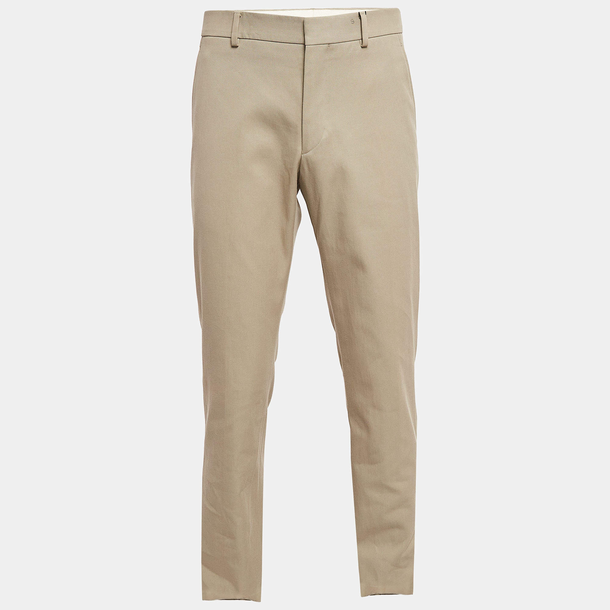 Hermes Beige Cotton Deperlant Decoupe Drill de Trousers L