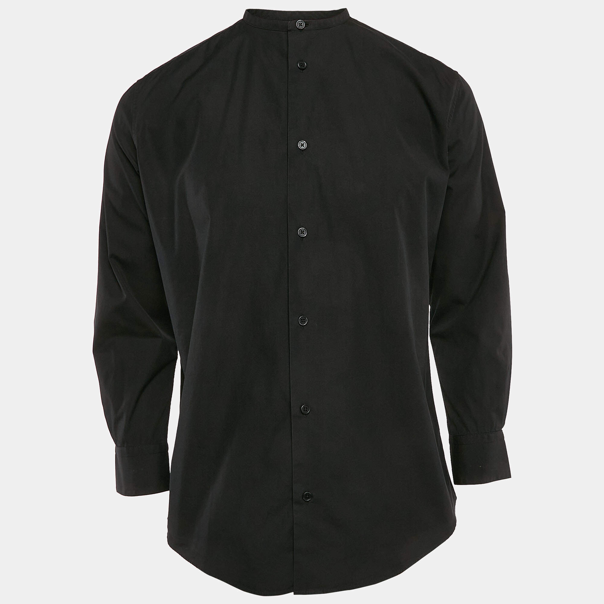 Hermes Black Cotton Button Front Shirt M