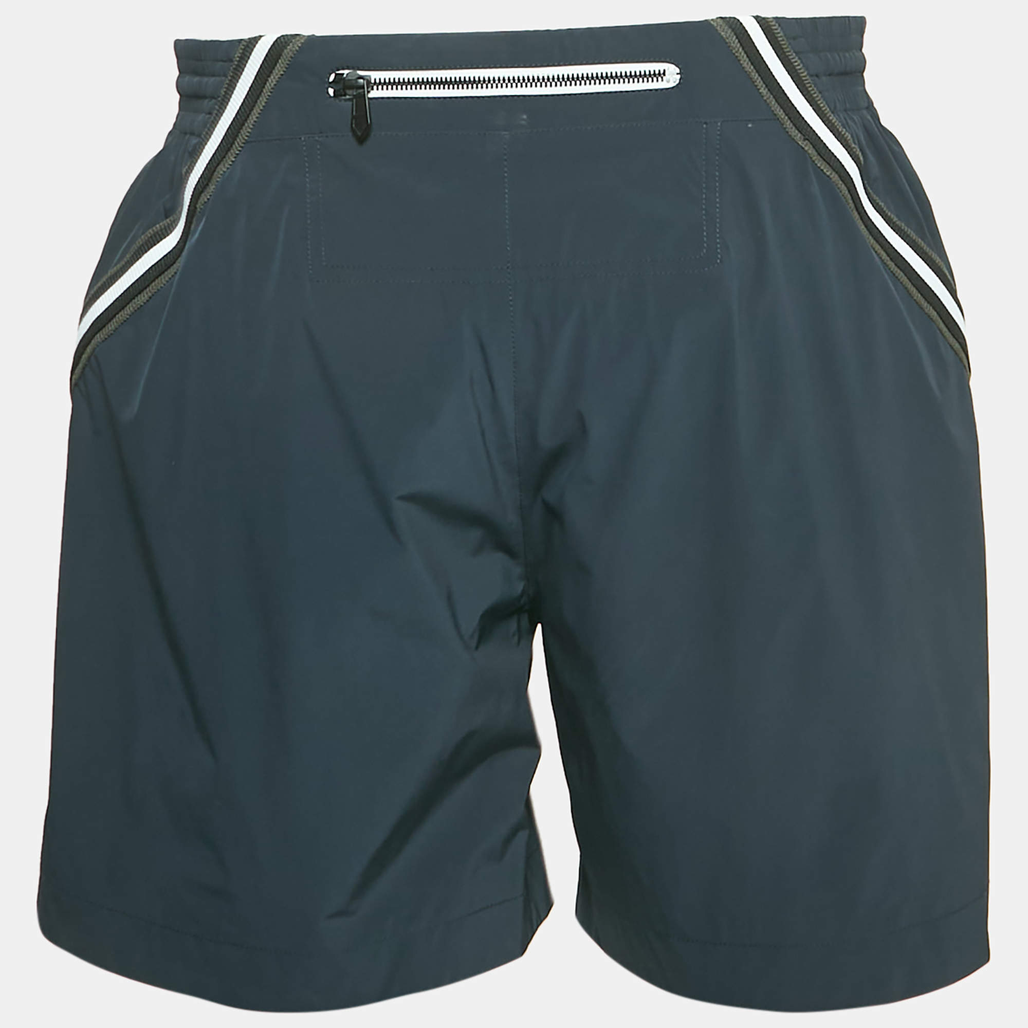 Hermès Navy Blue Nylon Drawstring Shorts L