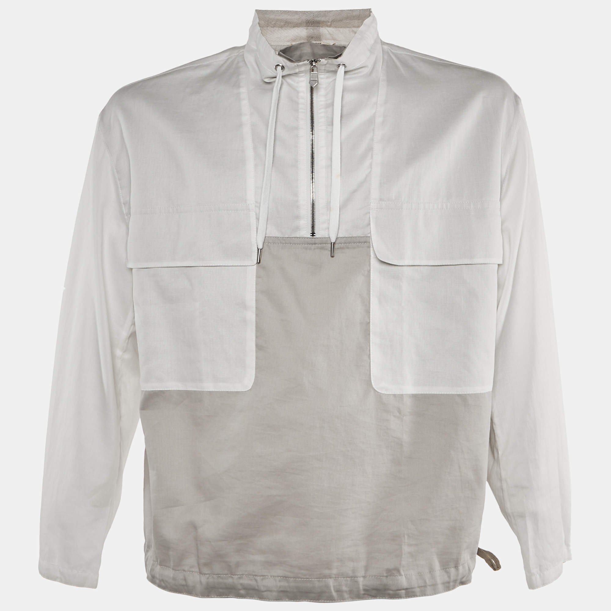 Hermès Grey/White Cotton Light Jacket S