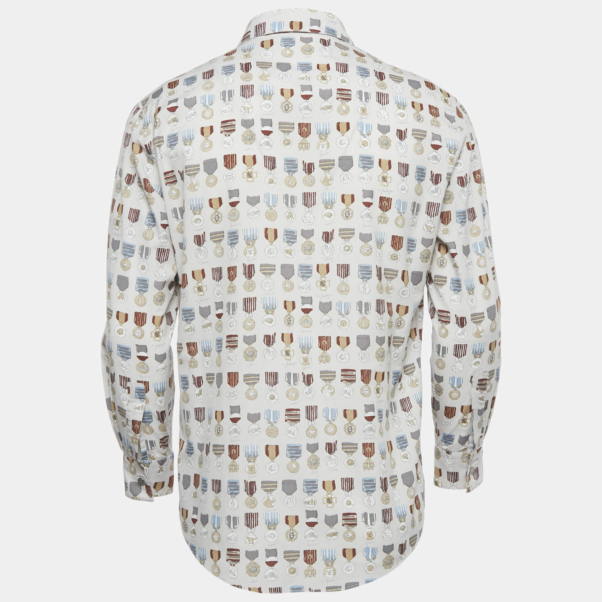 トップス HERMES SHIRT STRIPE DOUBLE CUFF 39 USED Hermes Shirt Mens 16.5 42 Striped Button Down Made In France