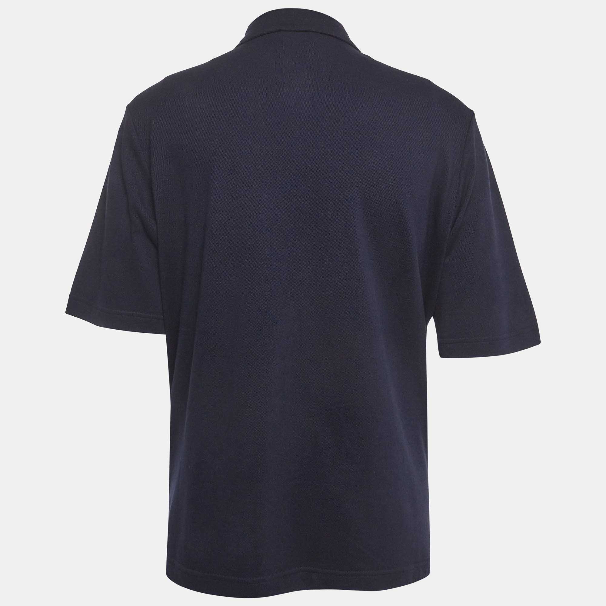 Hermes Navy Blue Printed Cotton Jersey T-Shirt S Hermes | TLC