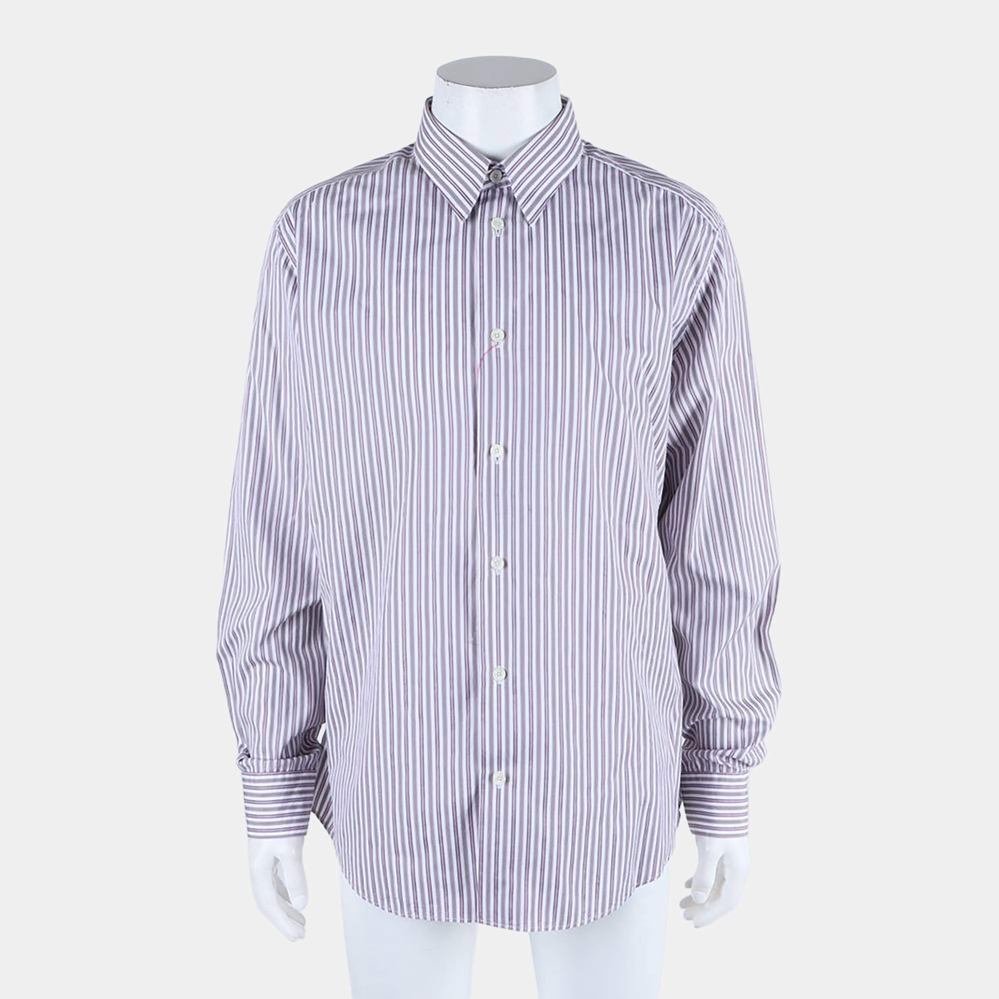 مملوكة مسبقًا Hermès Light Purple Cotton Long Sleeved Buttoned Up Shirt XL