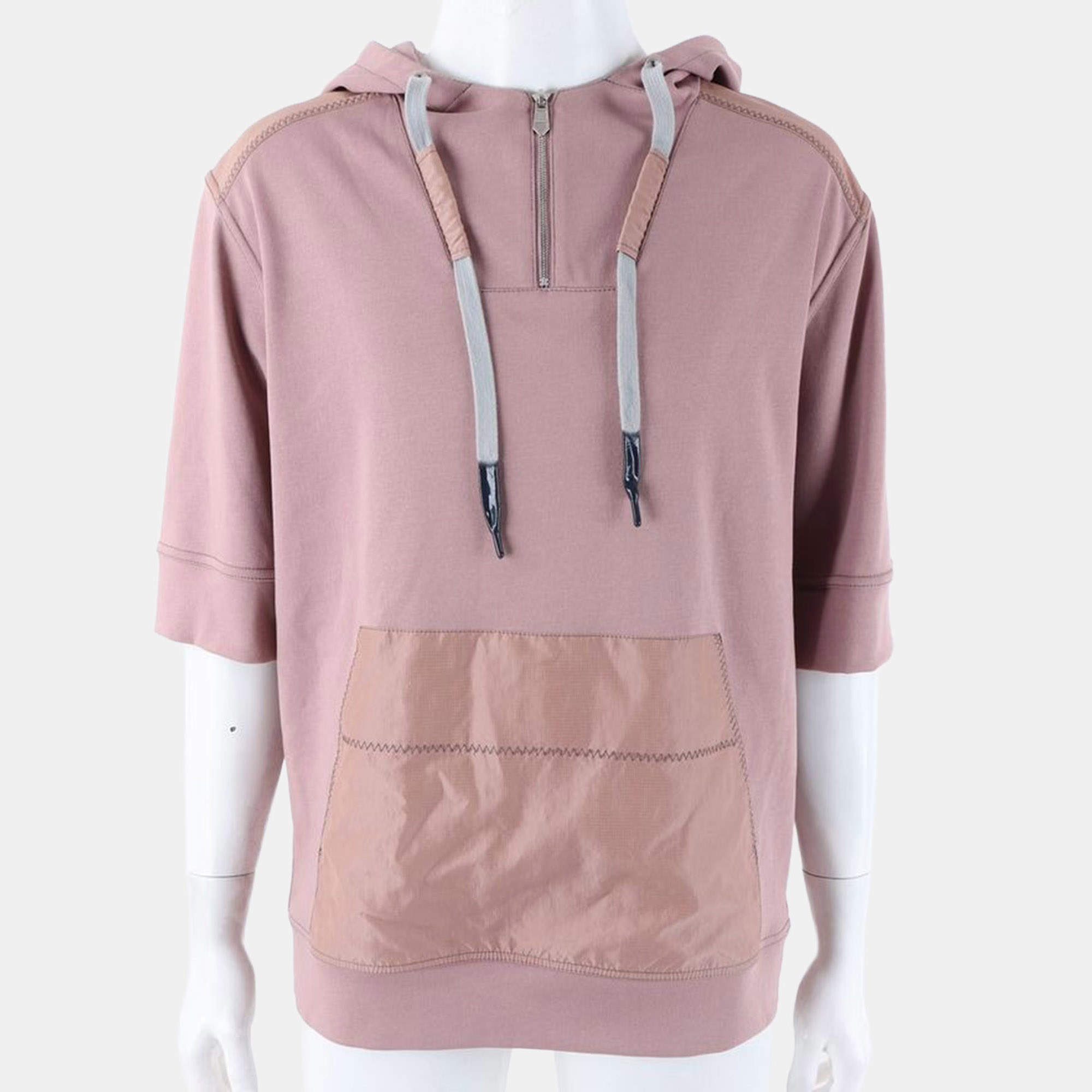 Pre Owned Hermès Pink Cotton Short Sleeved Hoodie