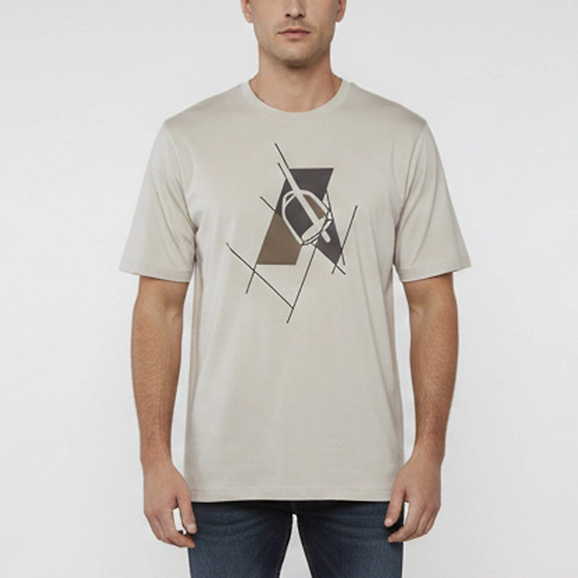 Pre Owned Hermes Grey Graphic Print Cotton Jersey Crewneck T-Shirt L