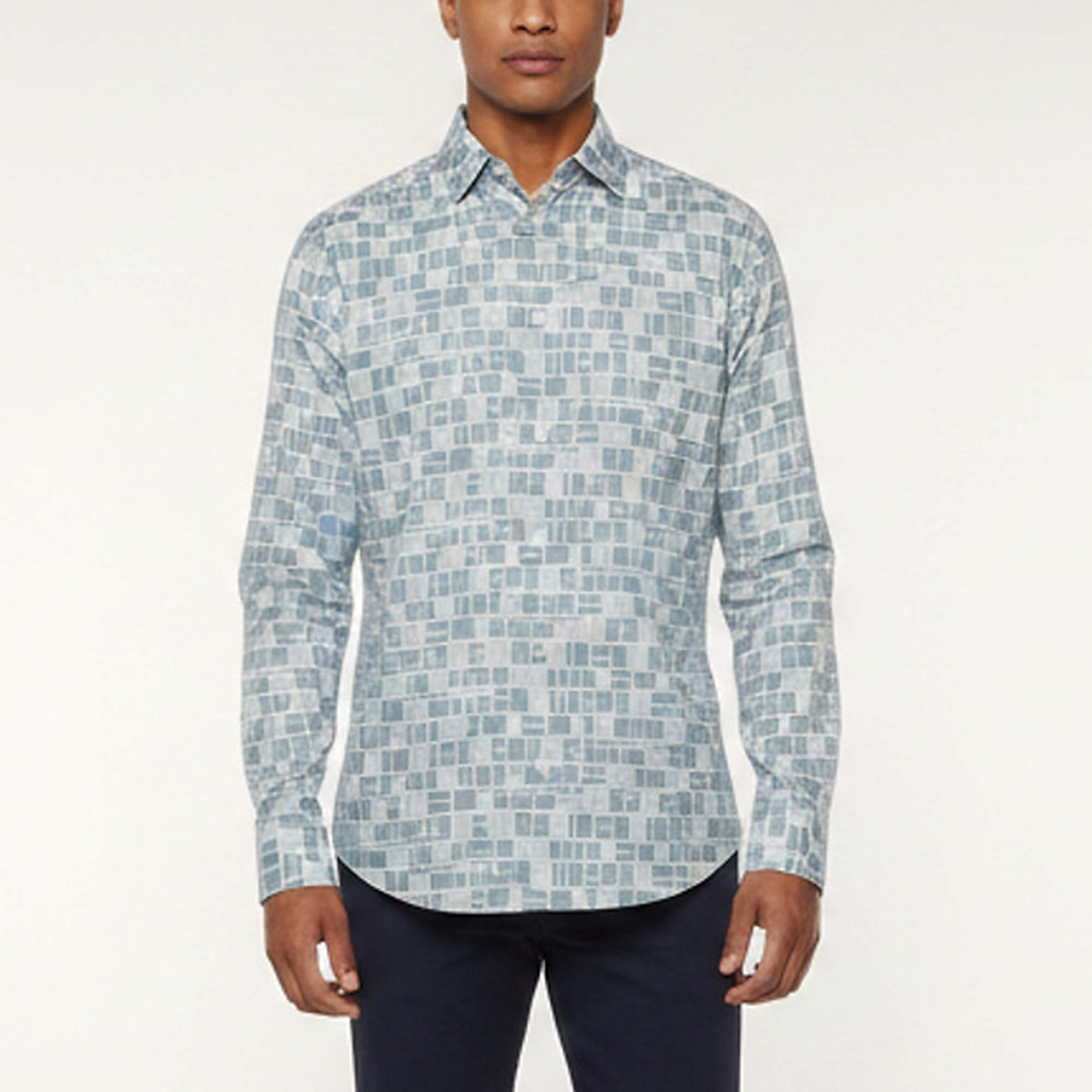 مملوكة مسبقًا Hermes Blue Mosaic Equestre Print Cotton Long Sleeve Shirt M