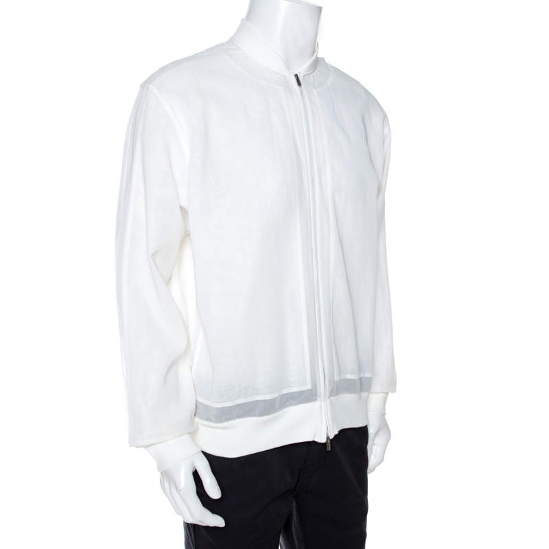 Hermes White Cotton Bomber Jacket XS Hermes TLC