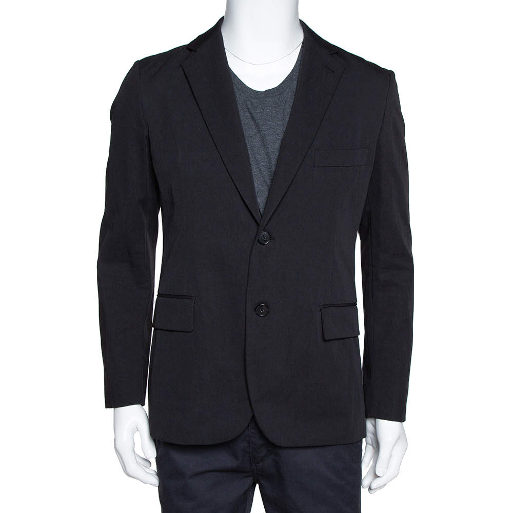 Hermes Black Cotton Leather Trim Two Buttoned Jacket L Hermes | The ...