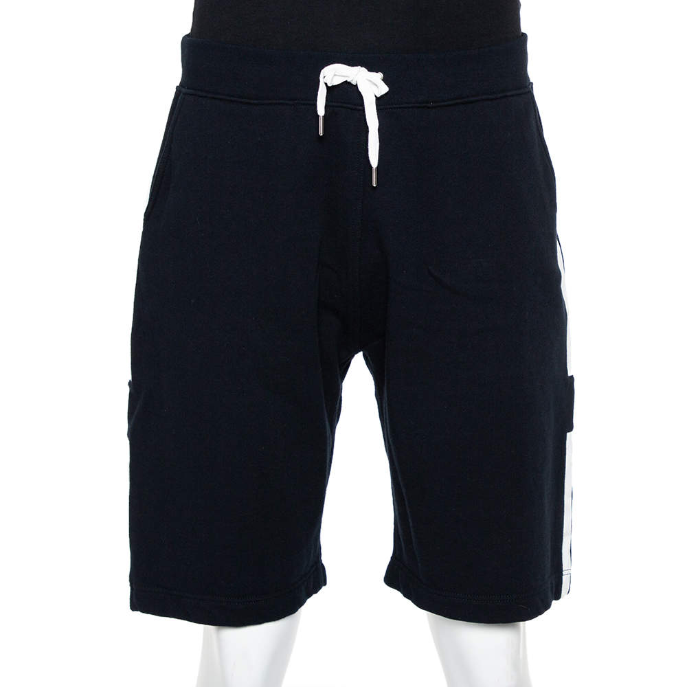Hermes Black Cotton Contrast Trim Detail Jogging Shorts XL