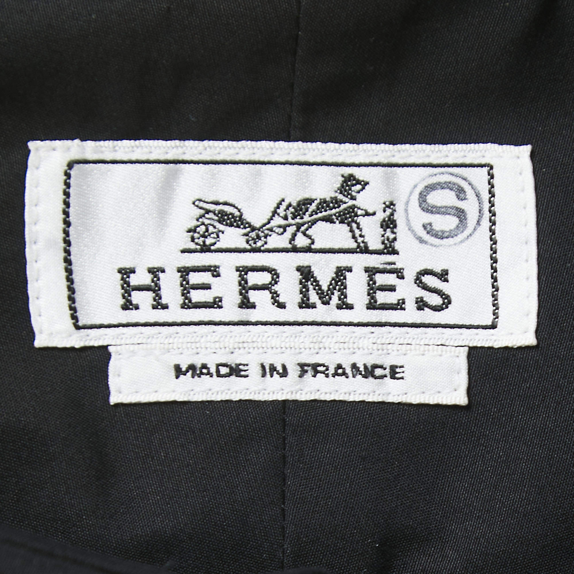 Pre Owned Hermes Black Cotton Button Front Shirt L