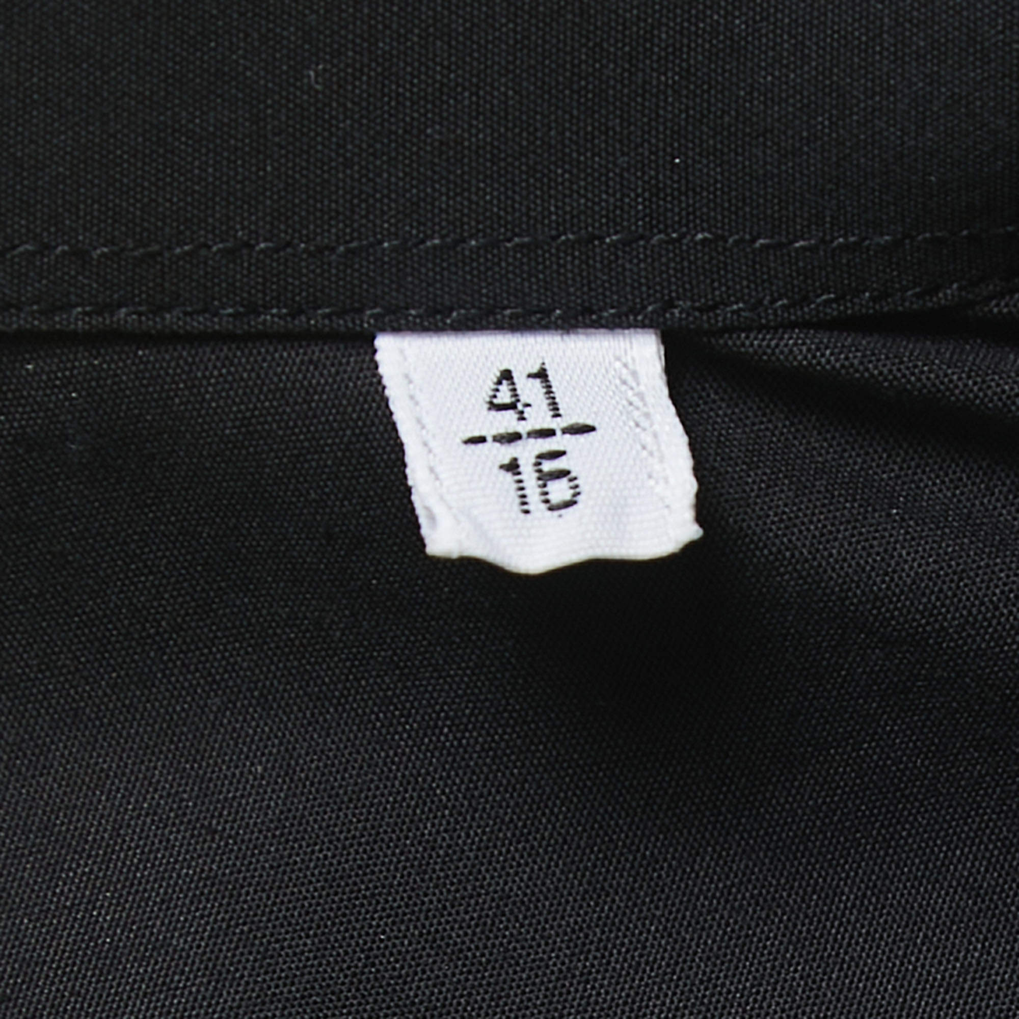 Pre Owned Hermes Black Cotton Button Front Shirt L