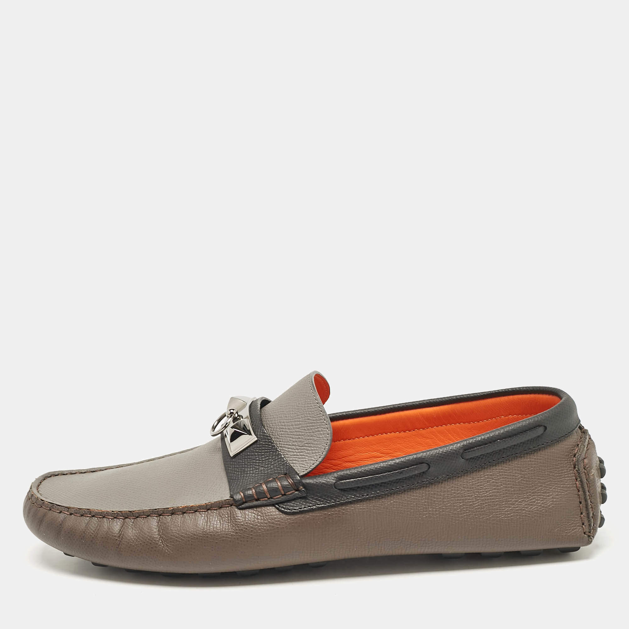 Pre Owned Hermes Multicolor Leather Irving Loafers Size 44