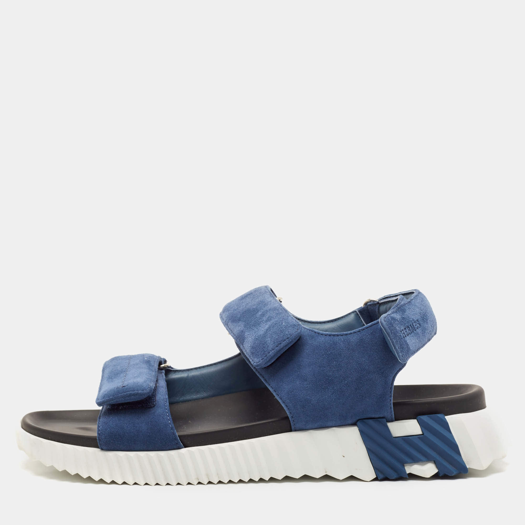 Hermès Blue Suede Junior Sandals Size 46