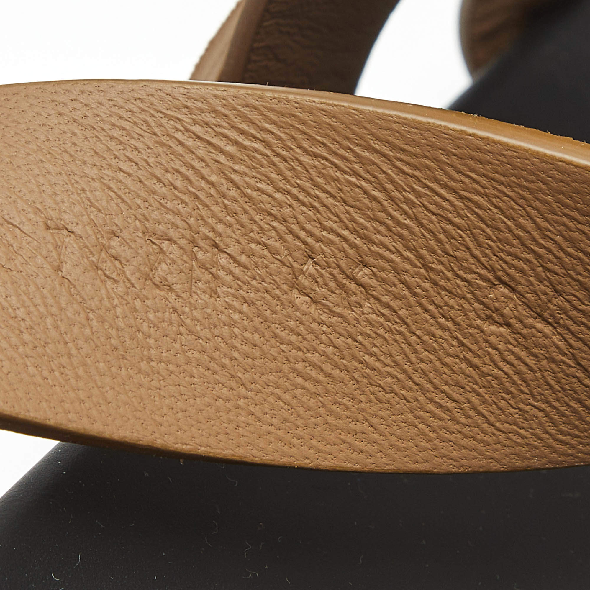 Pre Owned Hermes Brown Leather and Suede Kazimir Sandals Size 46