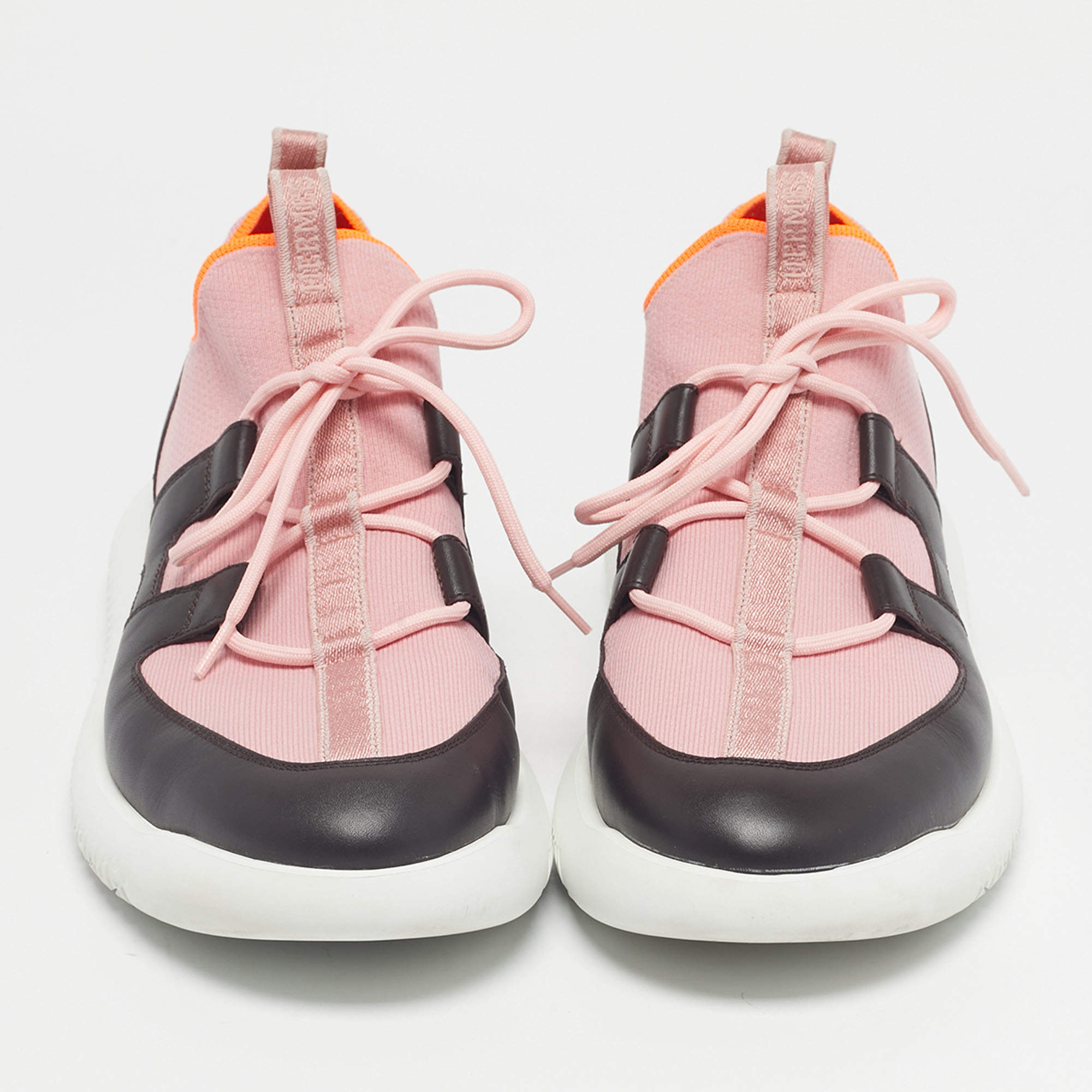 Hermes Black Knit Fabric Duel Low Top Sneakers Size 43 Hermes