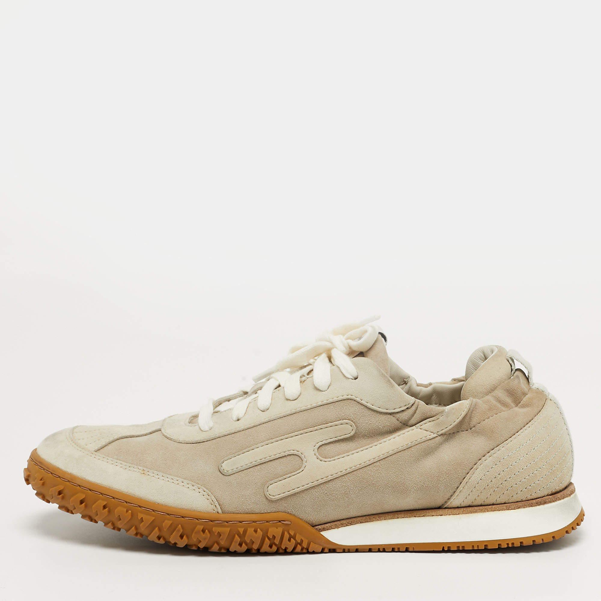 مملوكة مسبقًا Hermès Jet Size 40 Beige Suede Lace Up Sneakers