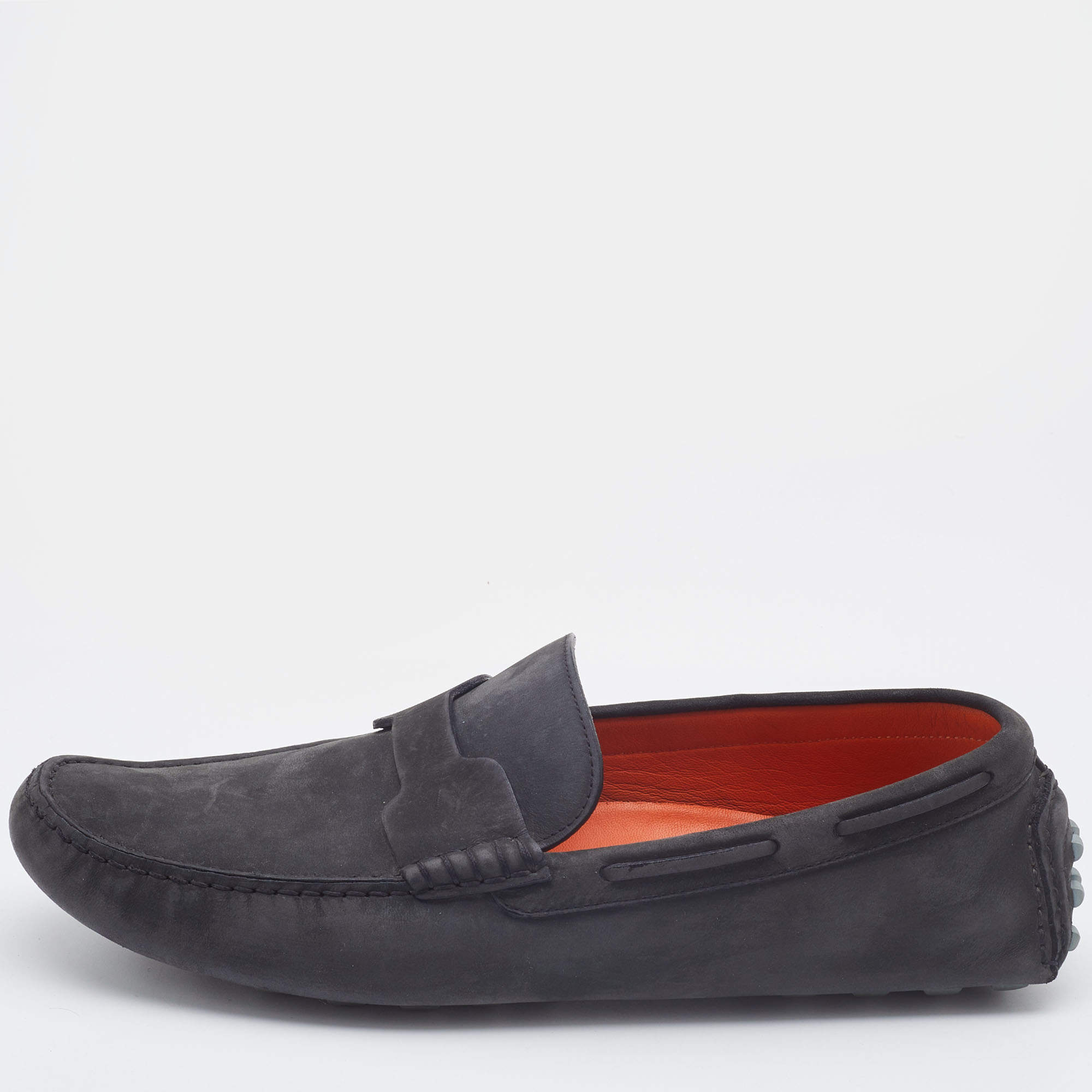 Hermes Grey Nubuck Leather Kennedy Loafers Size 41