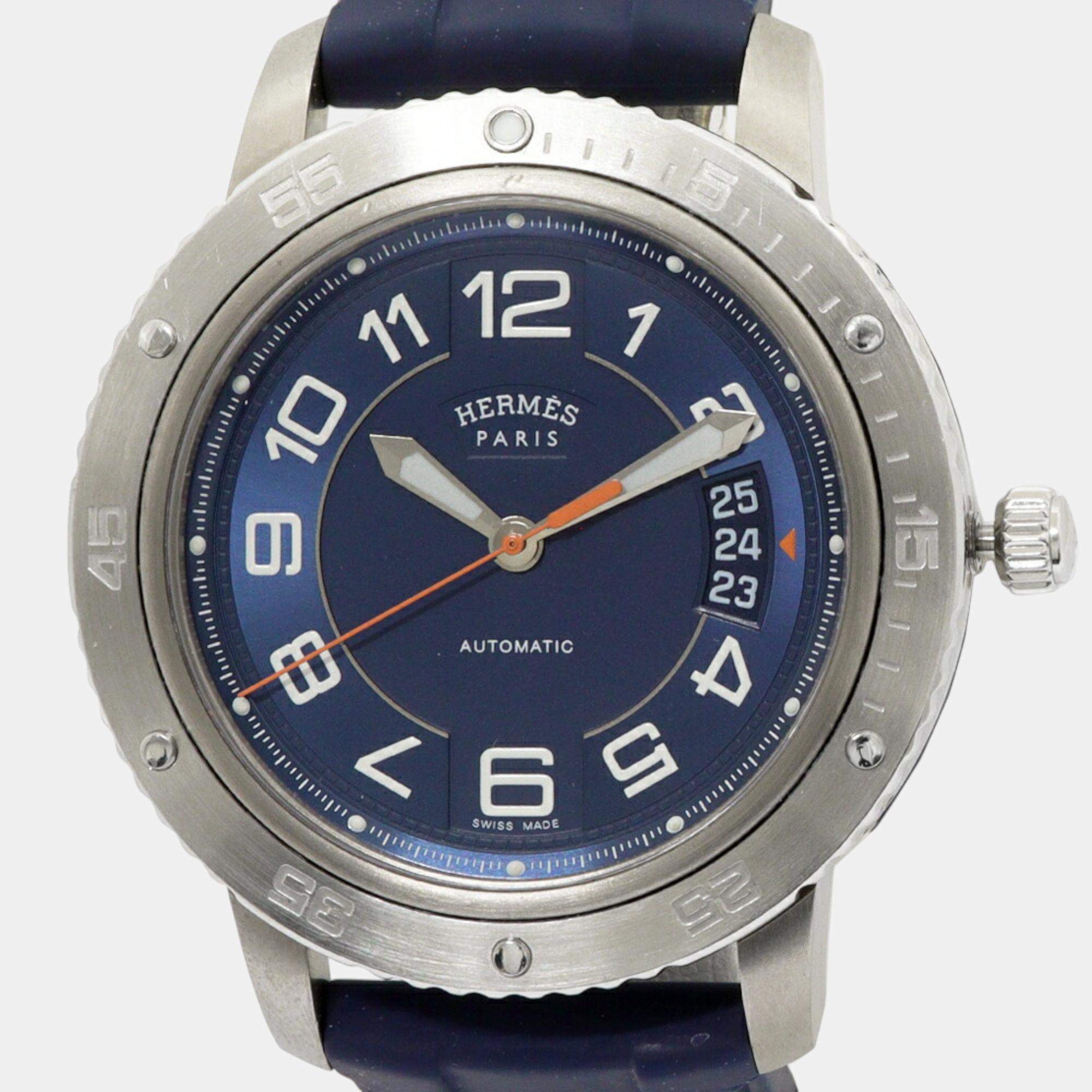 Hermes Blue Titanium Clipper CP2.741 Automatic Men's Wristwatch 41 mm