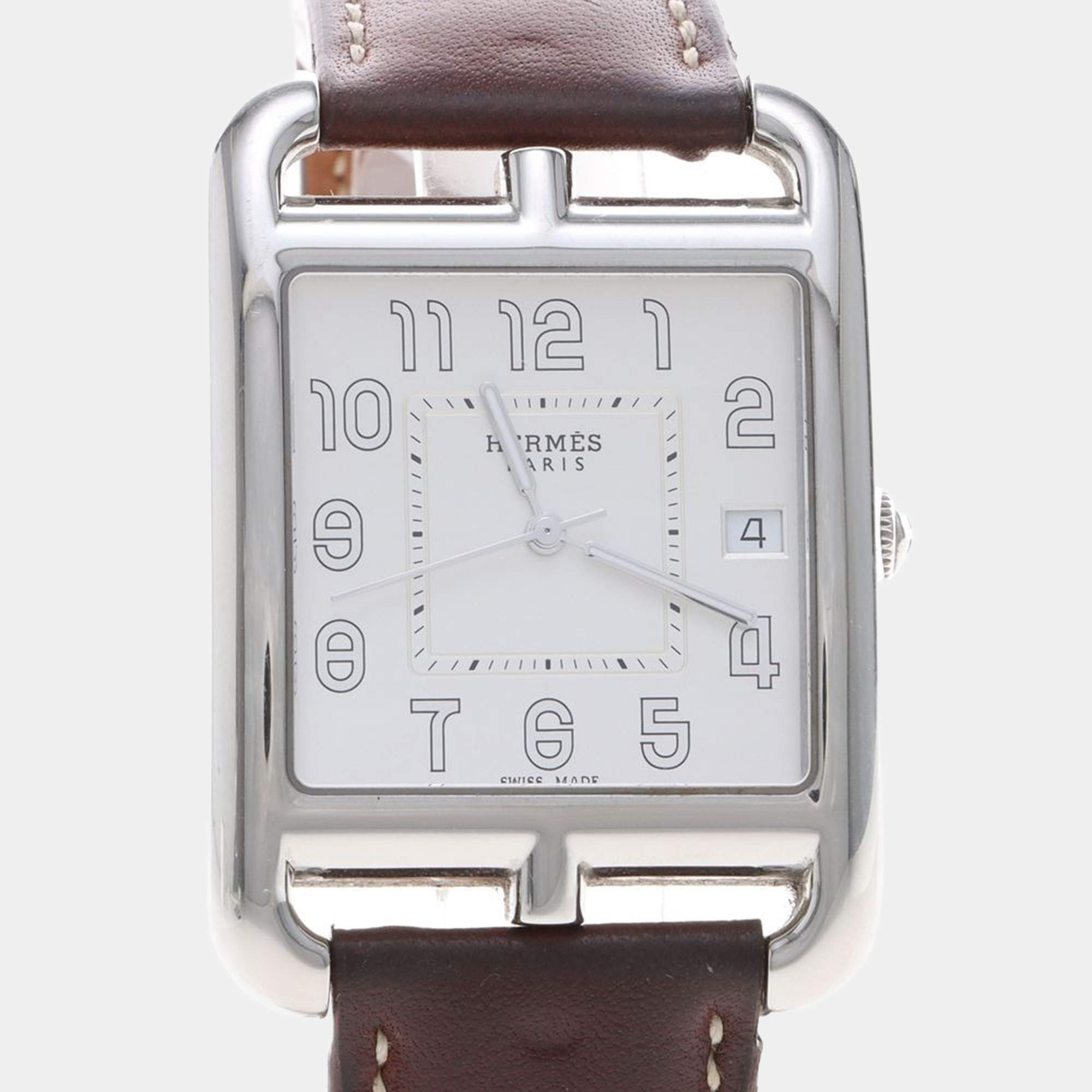 Pre Owned Hermes Cape Cod CC1.810 Quartz Stainless Steel Men's Wristwatch 33 mm