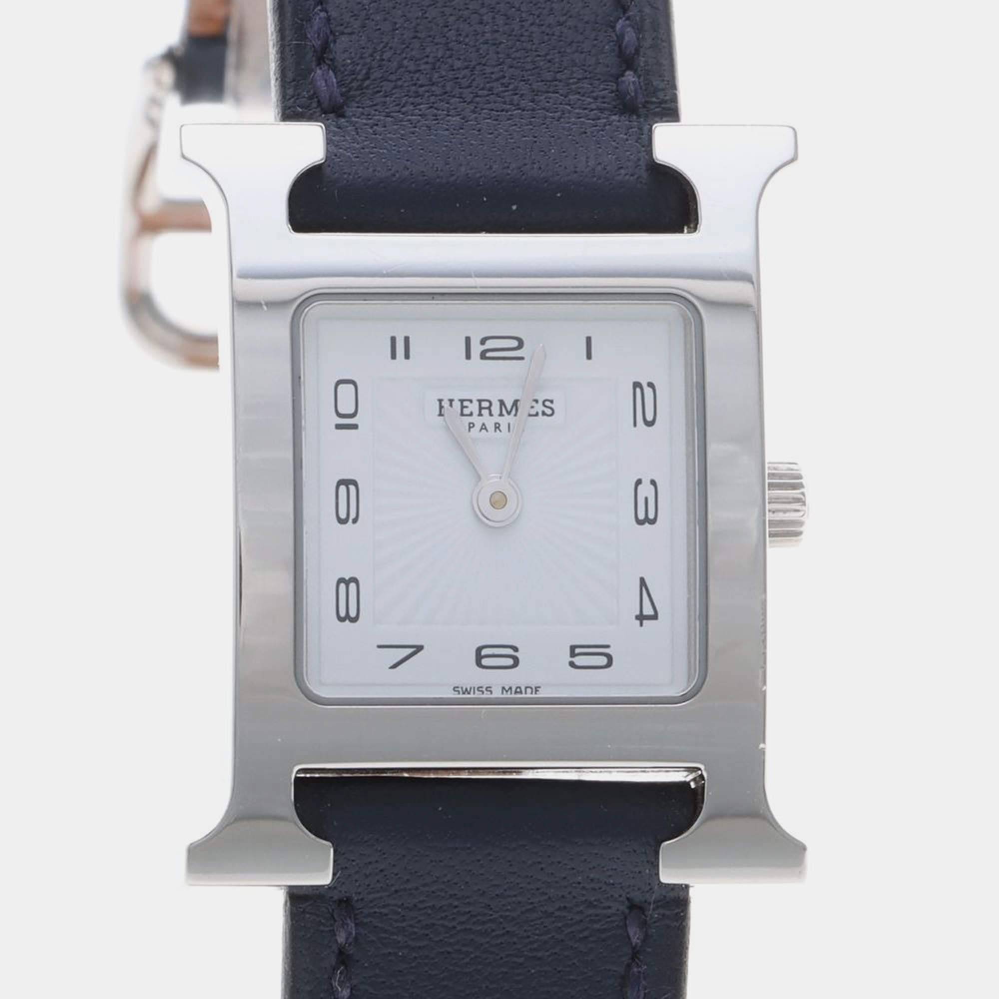 Pre Owned Hermes Heure H HH1.210 Quartz Stainless Steel Women's Wristwatch 21mm