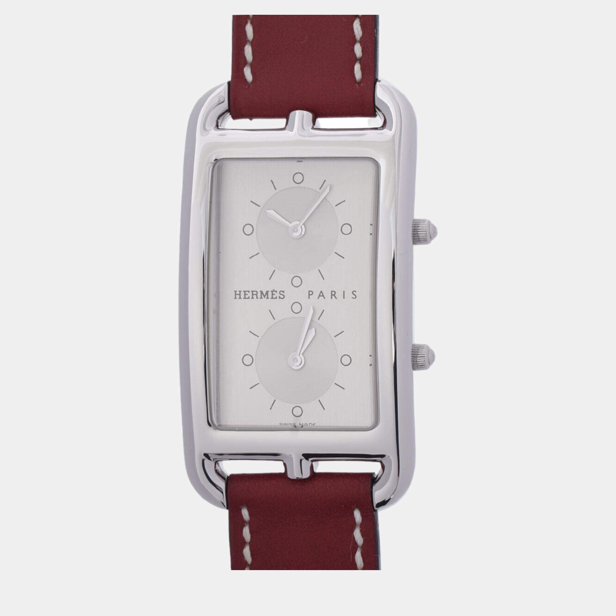 Hermes Silver Stainless Steel Cape Cod CC3.510 Quartz Men's Wristwatch