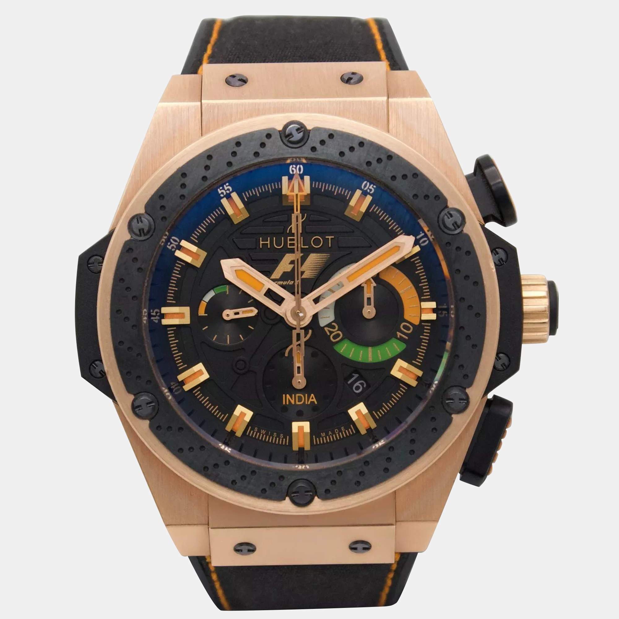 Hublot Black 18k Rose Gold King Power 703.OM.1138.NR Automatic Men's Wristwatch 48 mm