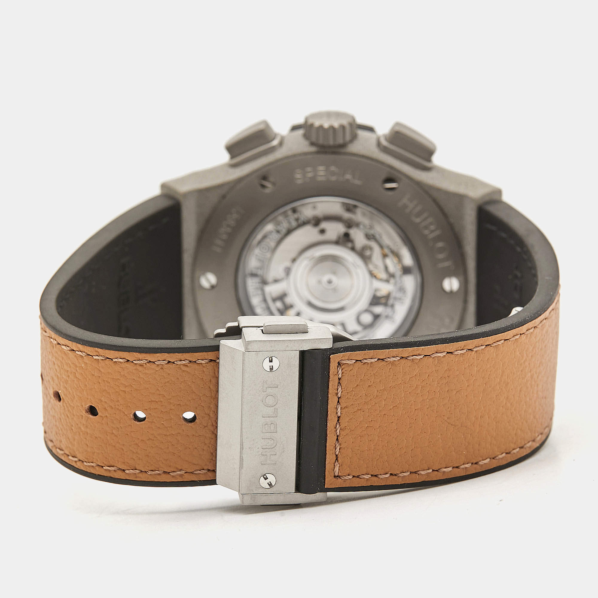 Hublot Tan Dial Grey Concrete Sand Camel Leather Limited Edition