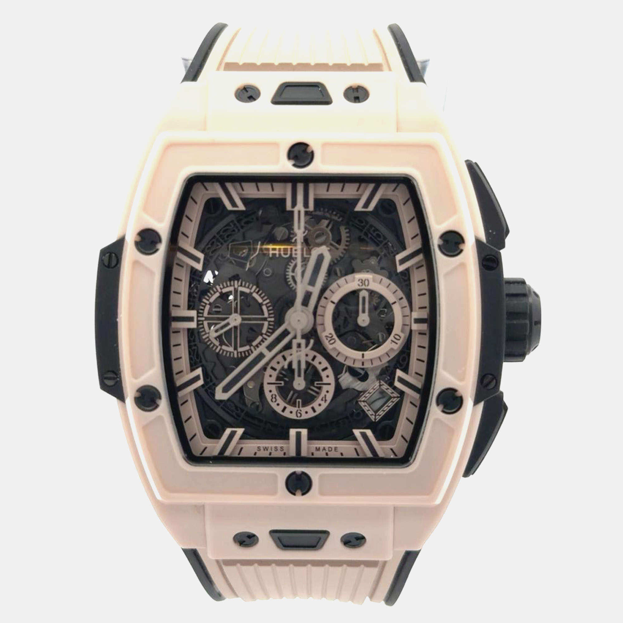Pre Owned Hublot Spirit of Big Bang 642.CZ.6110.RX Silver Ceramic Automatic Men Wristwatch 42mm