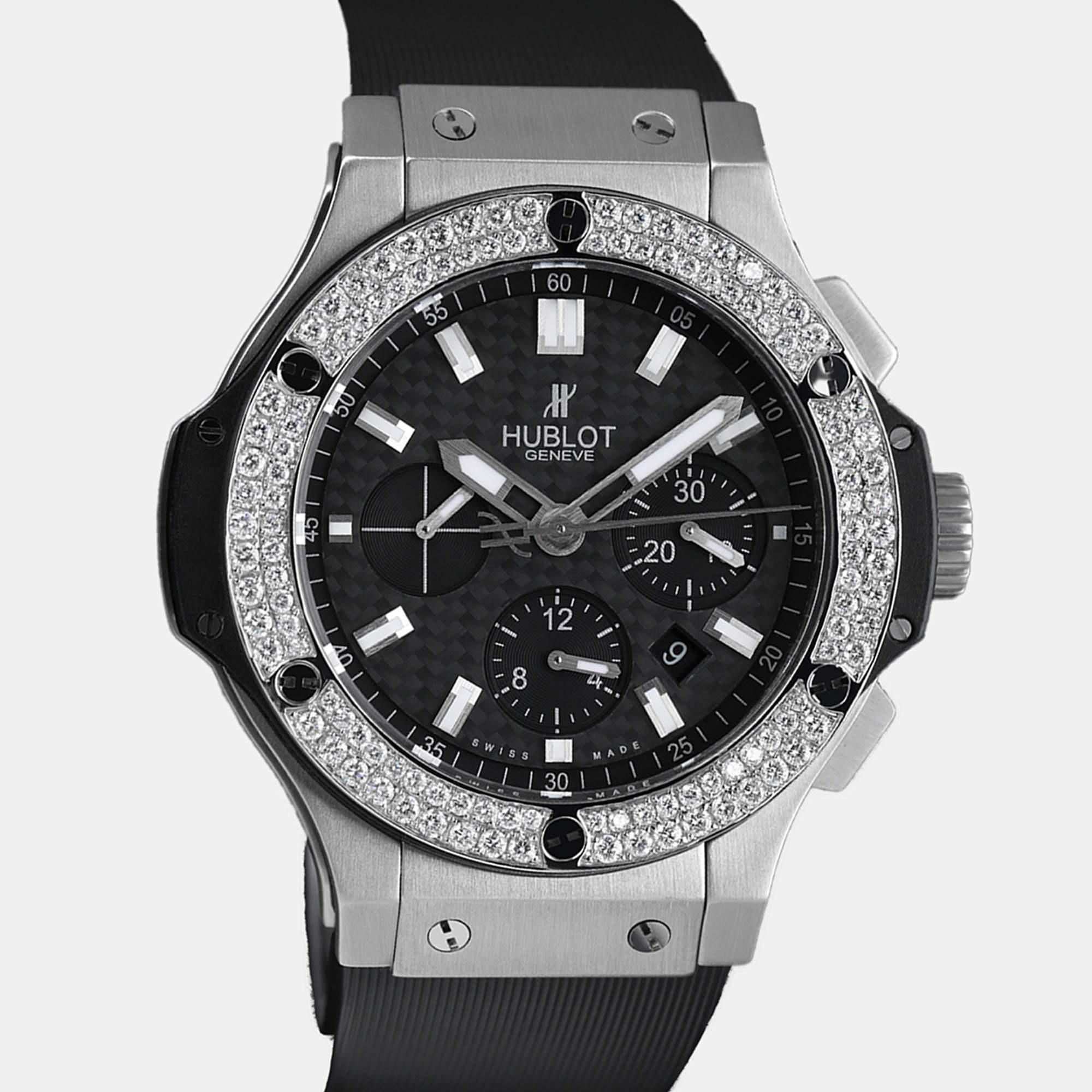 Hublot Customised Black Diamond Big Bang 301.SM.1770.GR Automatic Men's Wristwatch 44 mm