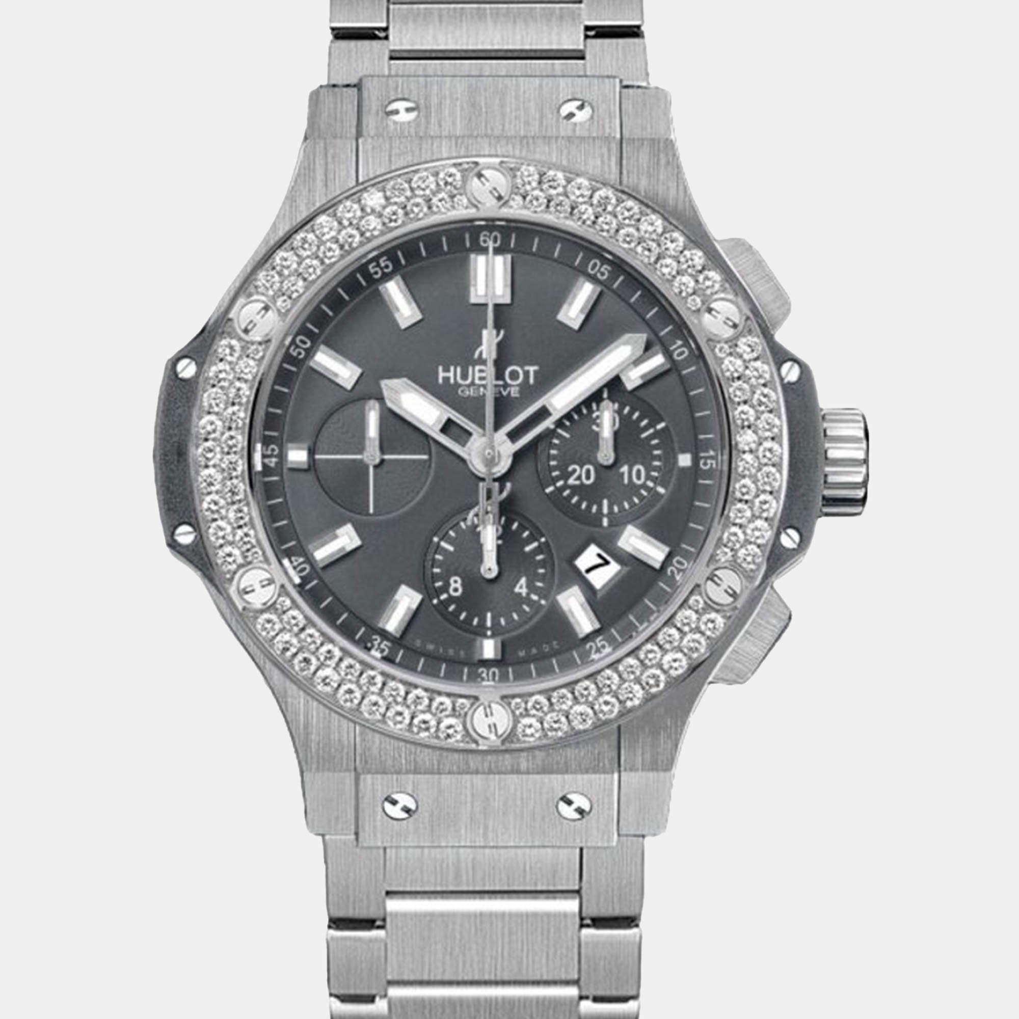Hublot Customised Grey Diamond Big Bang Earl 301.ST.5020.ST Automatic Men's Wristwatch 44 mm