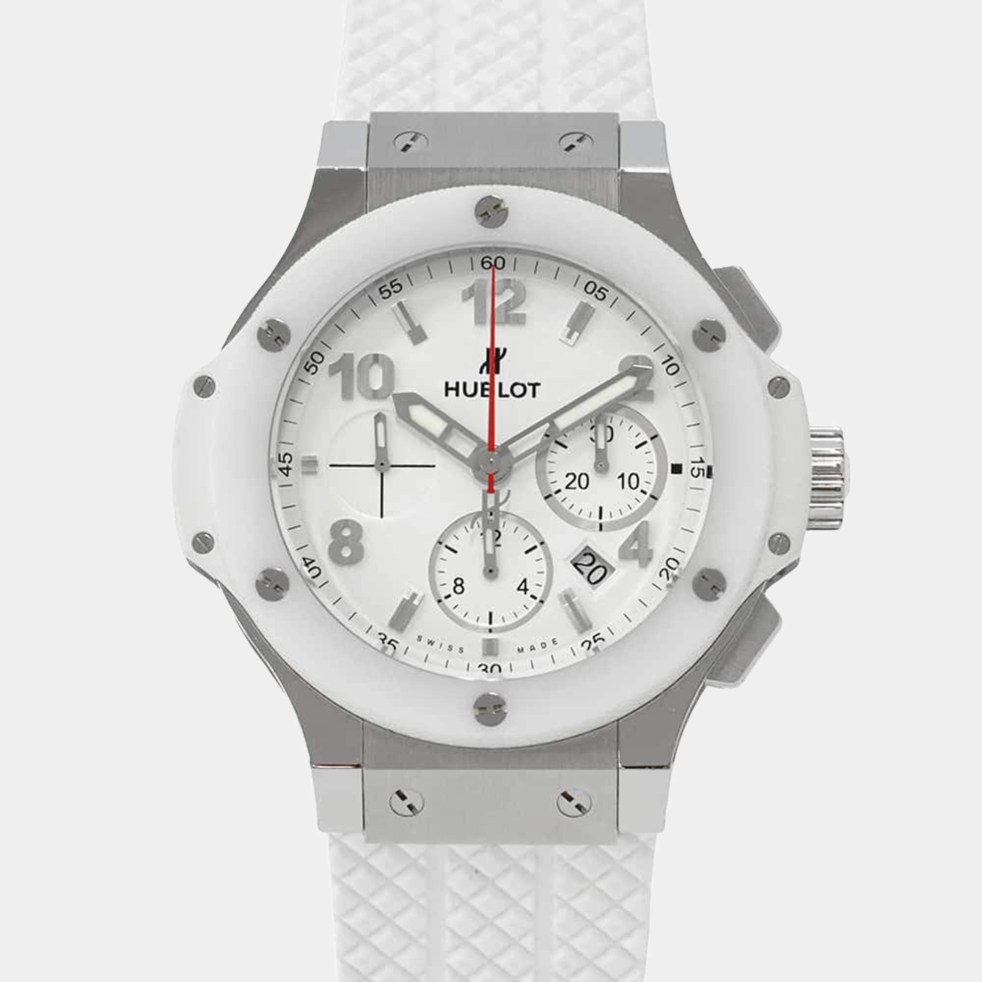 Hublot White Ceramic Big Bang 301.SE.230.RW Automatic Men's Wristwatch 44 mm