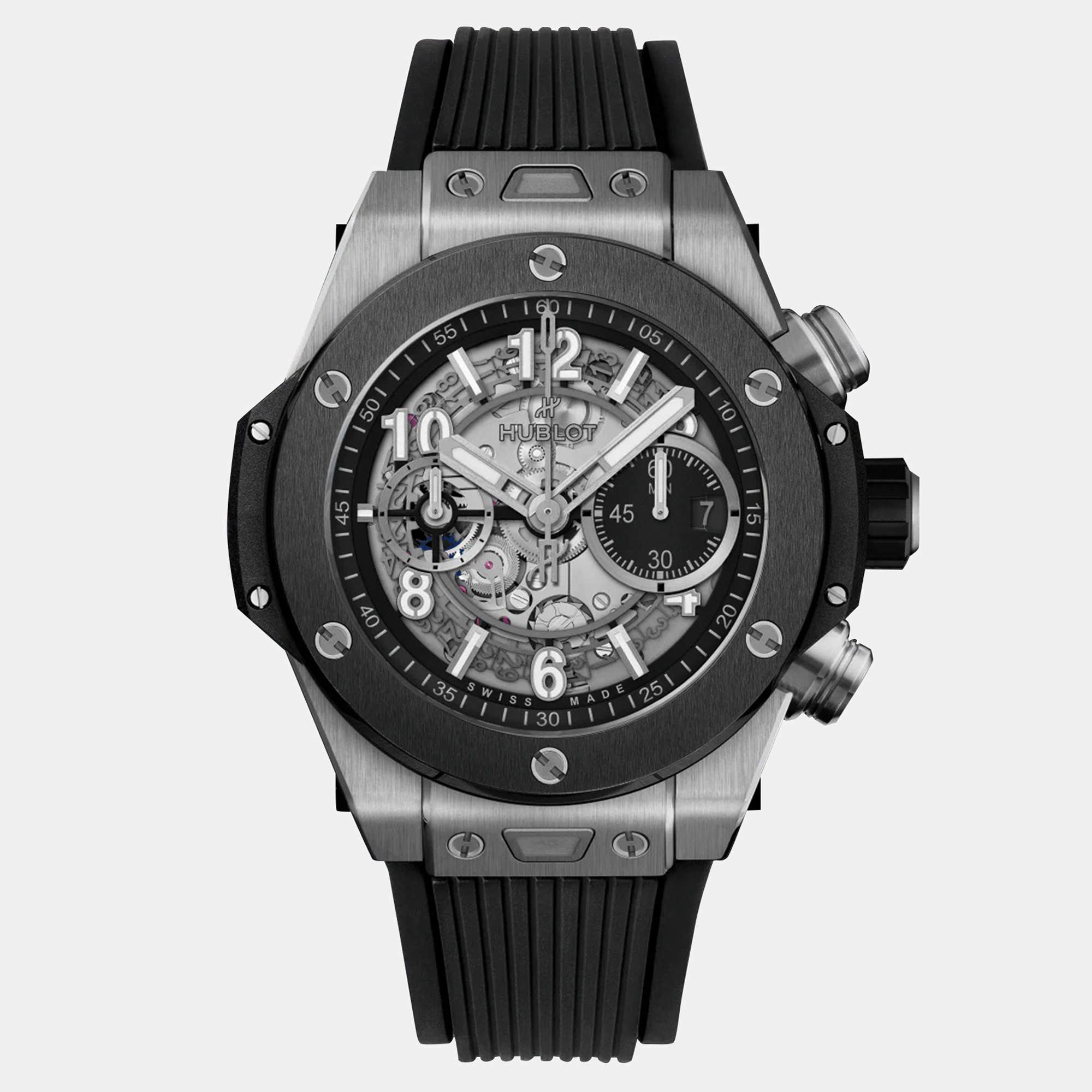 Hublot Big Bang Unico 421.NM.1170.RX Automatic Silver Titanium Men's Wristwatch 44mm