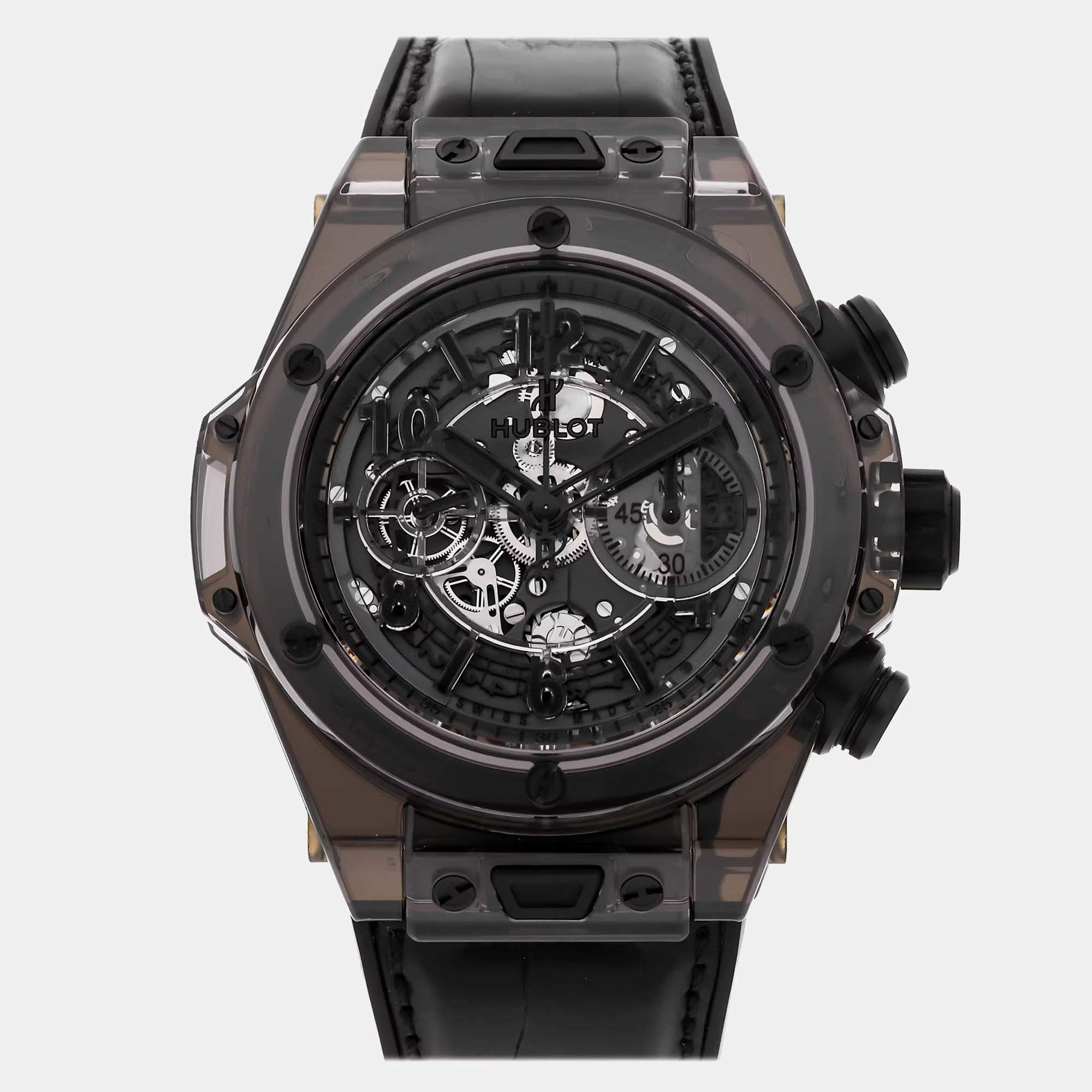 Pre-Owned Hublot Big Bang Unico All Black Sapphire 411.JB.4901.RT