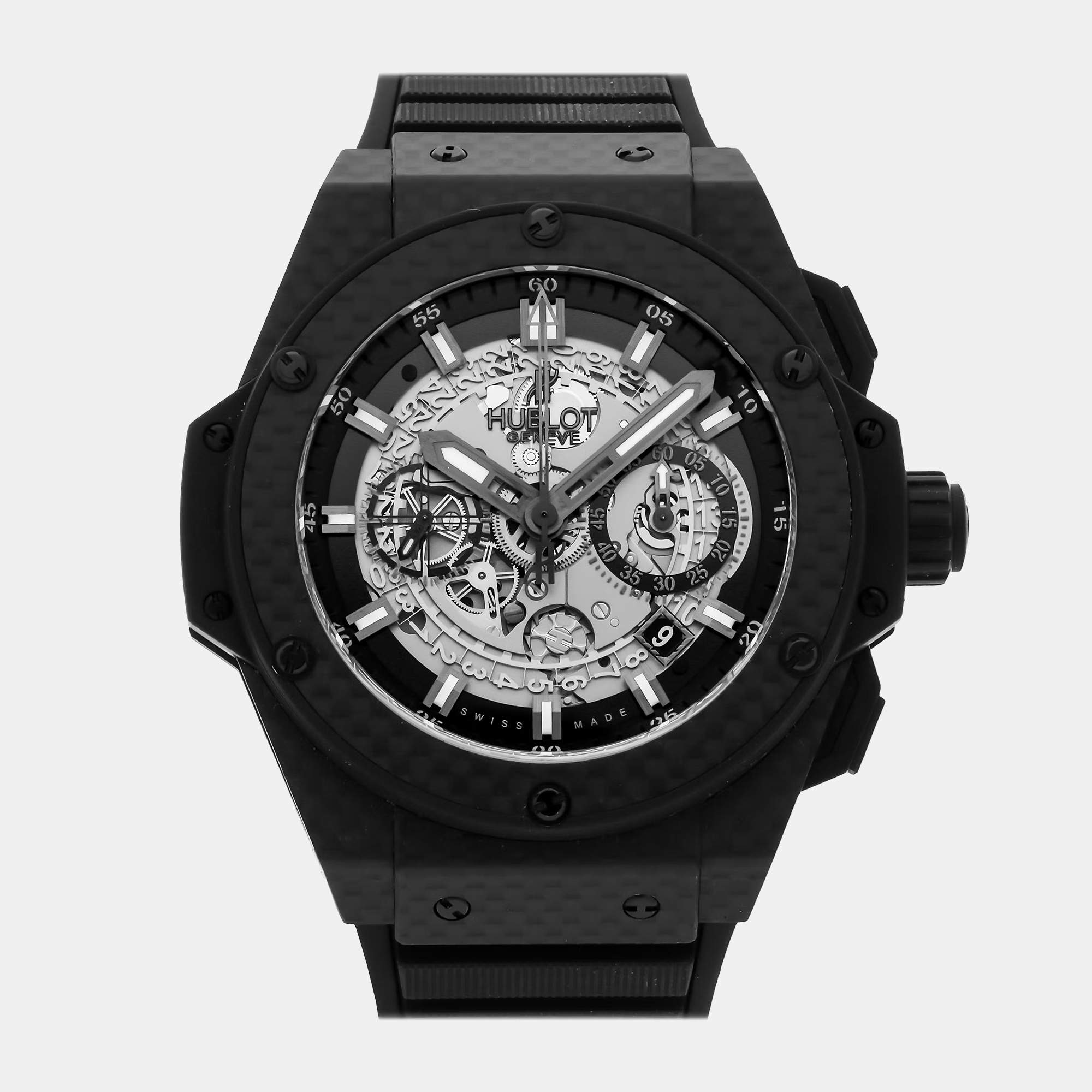 Pre Owned Hublot King Power Unico All Carbon Chronograph 701.QX.0140.RX Automatic Silver Carbon Men’s Wristwatch 48mm
