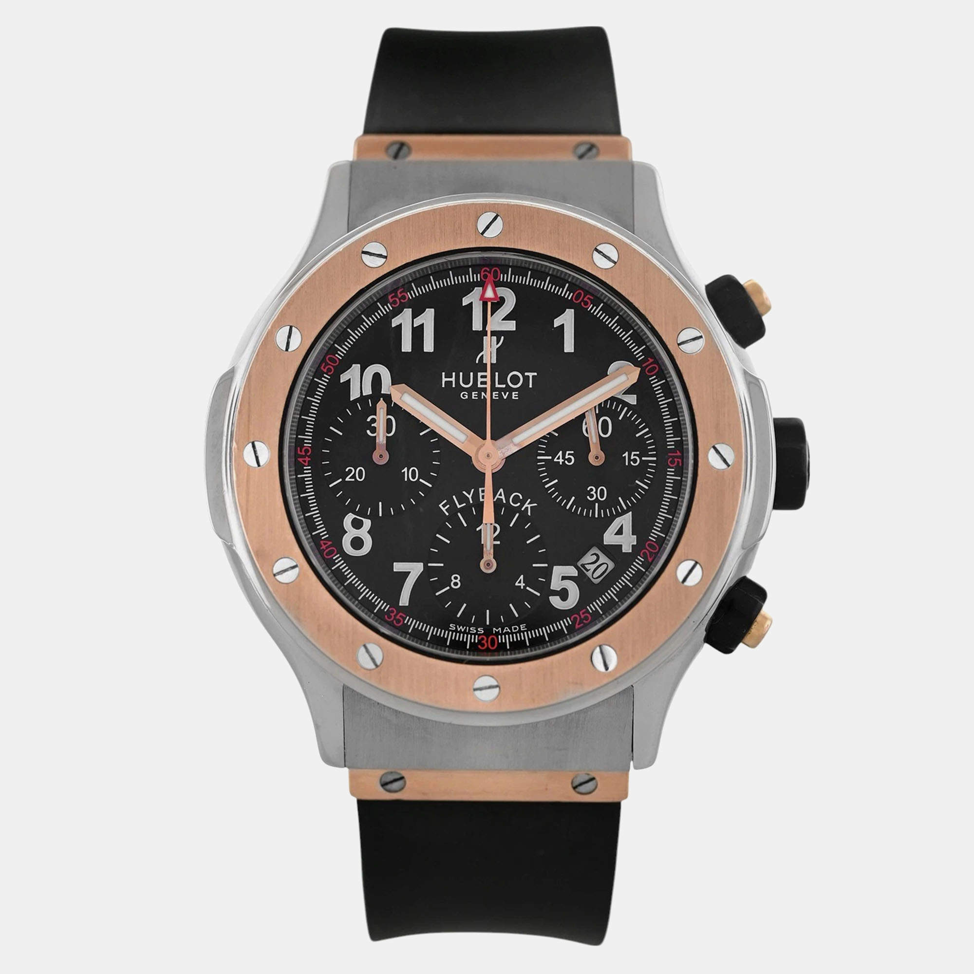 Pre Owned Hublot Super B Flyback 1926.7 Automatic Black Stainless Steel Men's Wristwatch 42 mm