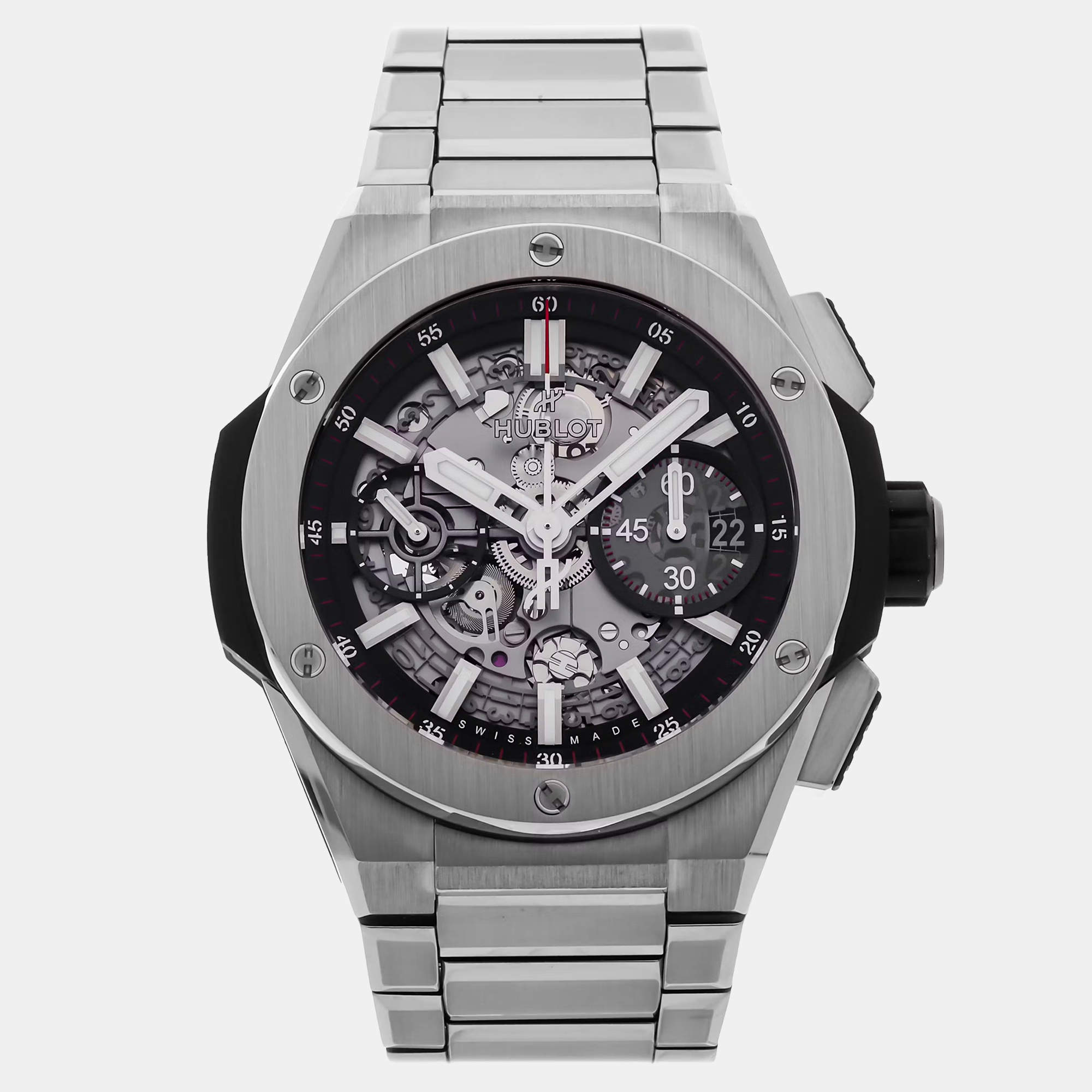 مملوكة مسبقًا Pre-Owned Hublot Big Bang Integral 451.NX.1170.NX Black Automatic Titanium Men's Wristwatch 42 mm