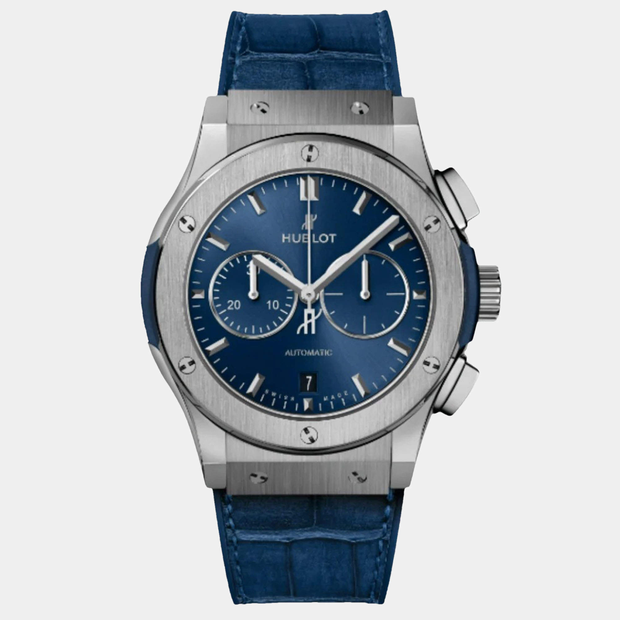 Pre Owned Hublot Classic Fusion 541.NX.7170.LR Automatic Blue Titanium Men’s Wristwatch 42 mm