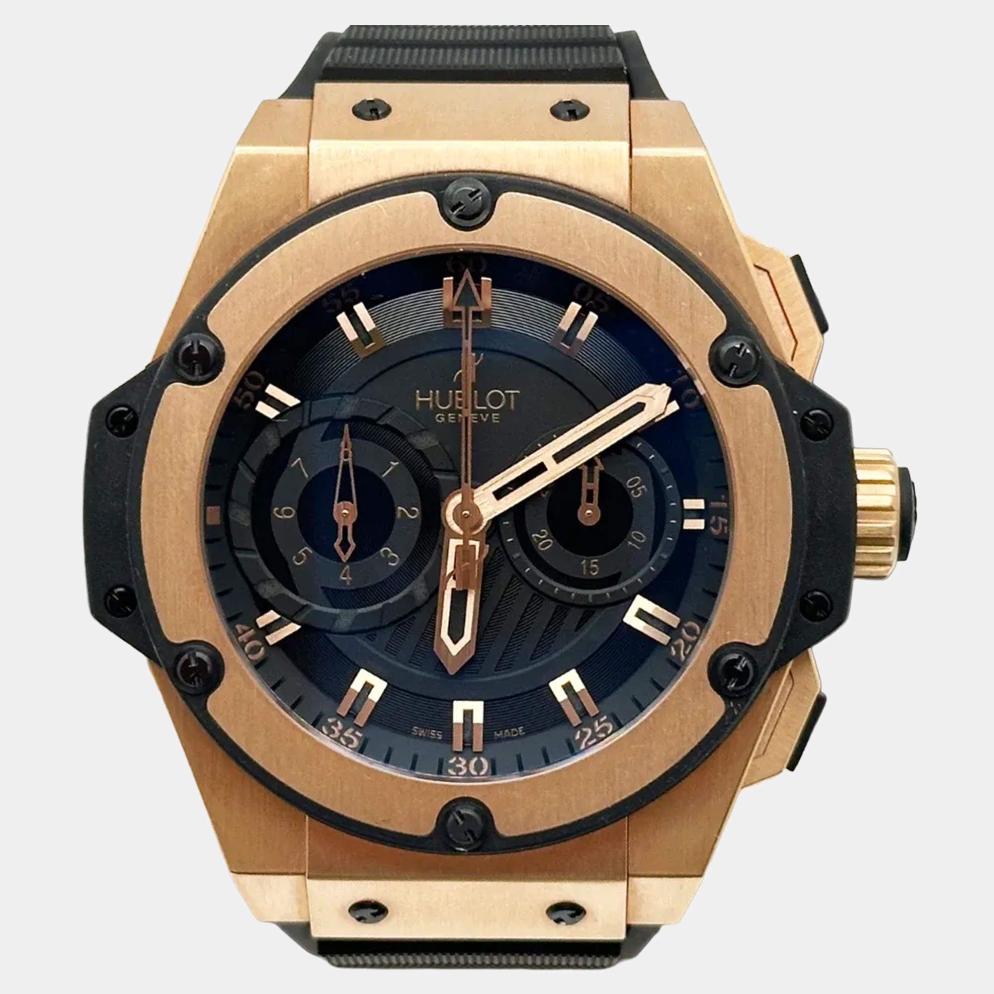 Pre Owned Hublot King Power Big Bang Foudroyante 715.PX.1128.RX Automatic Black 18K Rose Gold Men's Wristwatch 48 mm