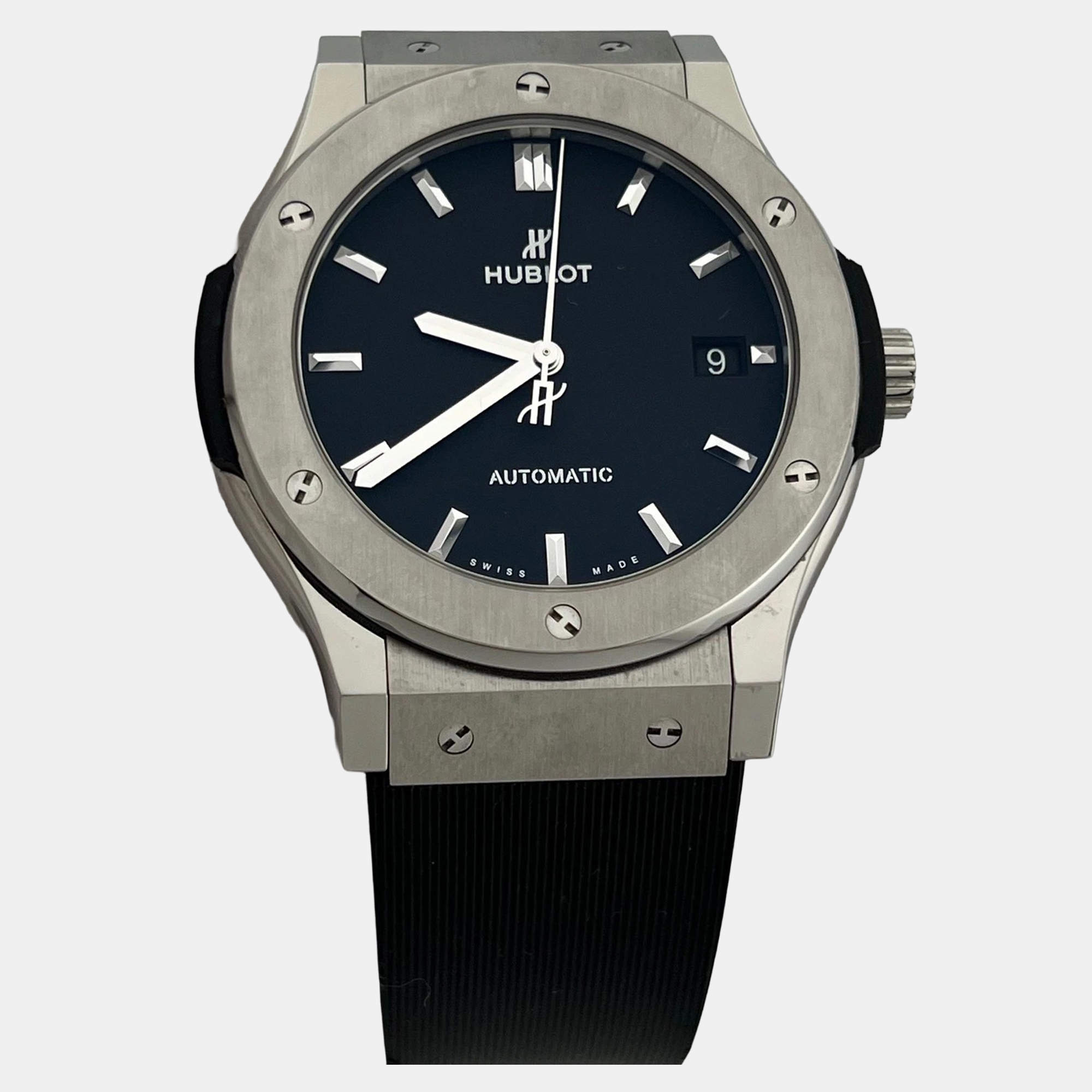 Pre Owned Hublot Classic Fusion 511.NX.1171.RX Automatic Black Titanium Men's Wristwatch 45 mm
