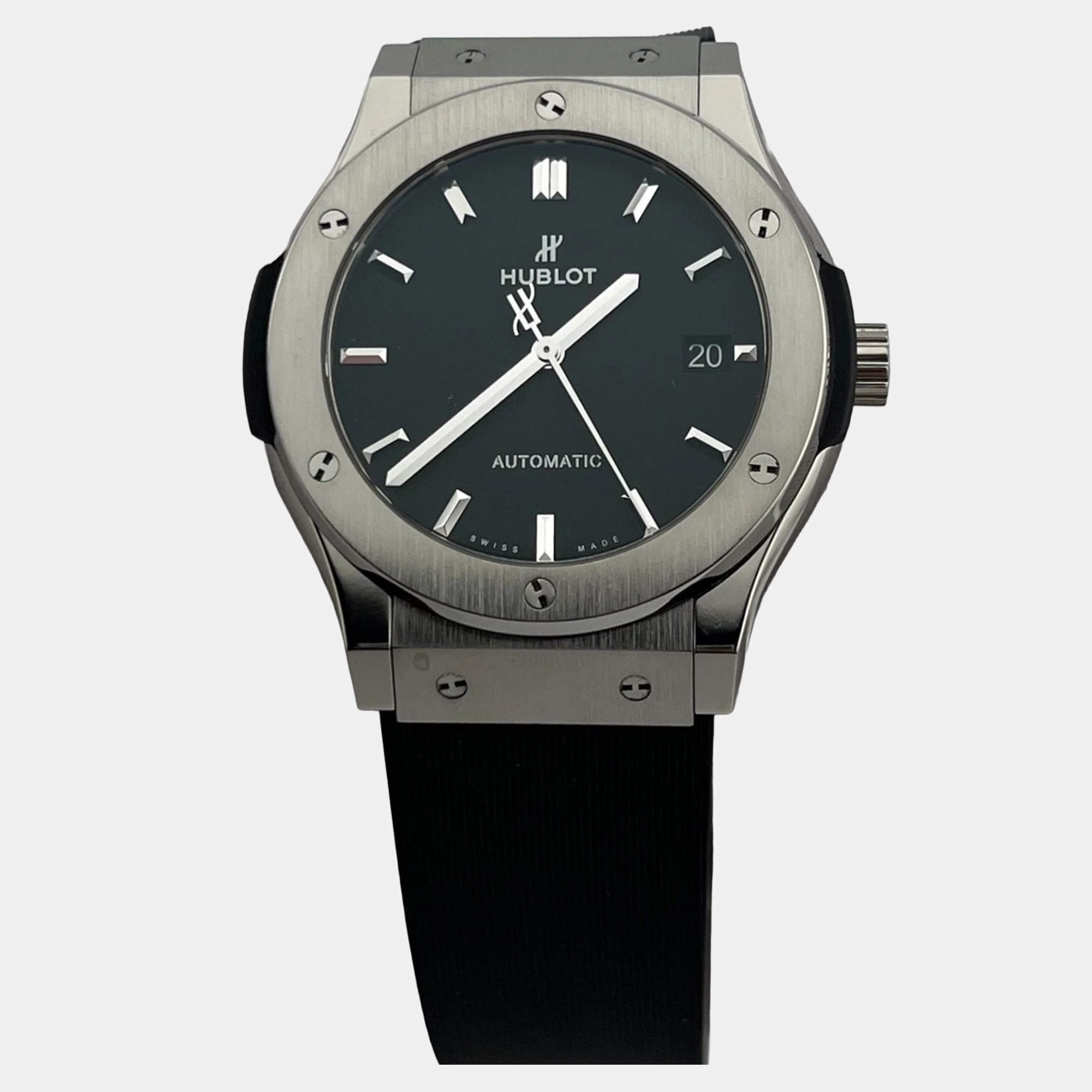Pre Owned Hublot Classic Fusion 511.NX.1171.RX Automatic Black Titanium Men's Wristwatch 45 mm