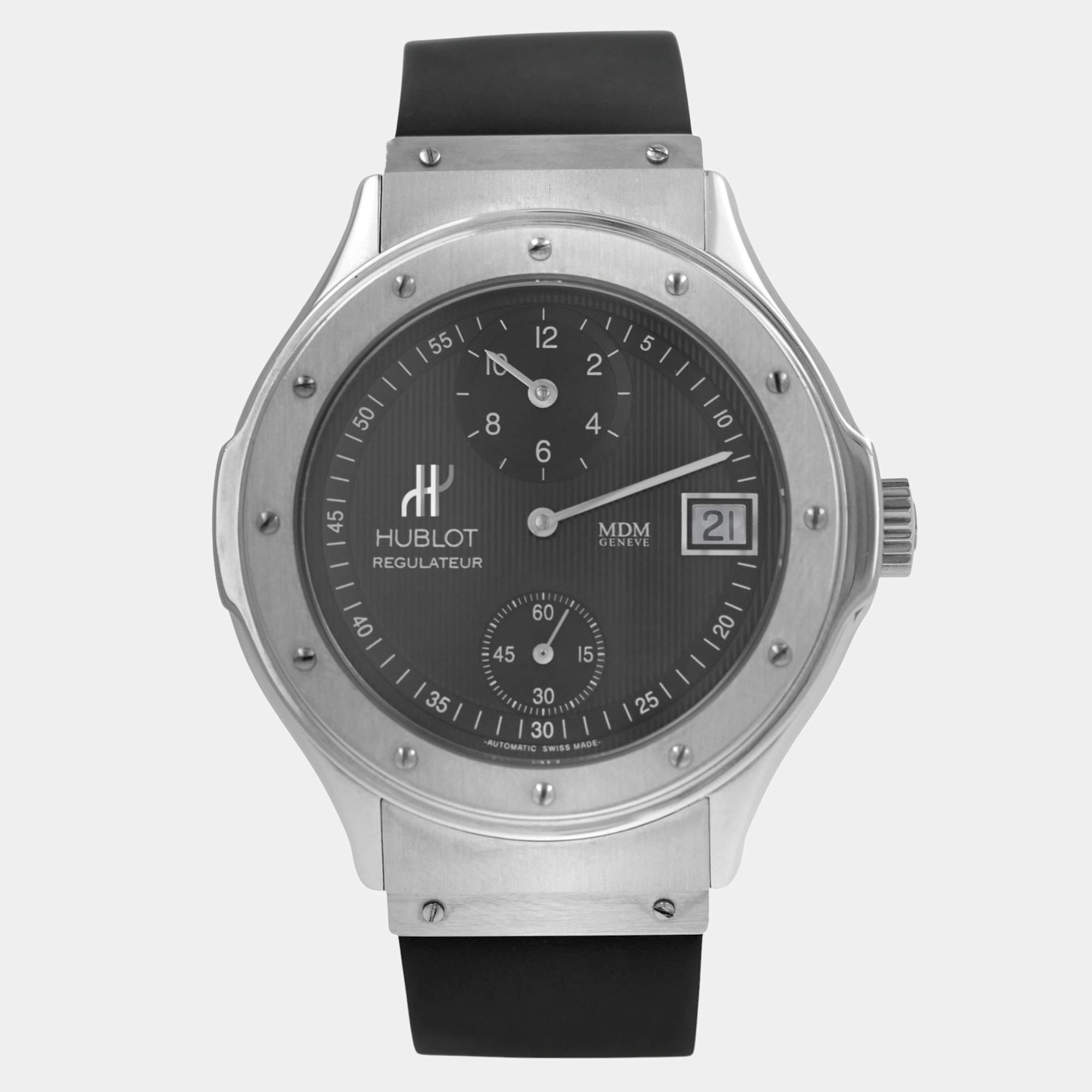 Pre Owned Hublot Classic MDM 1860.1 Automatic Stainless Steel Men's Wristwatch 38 mm