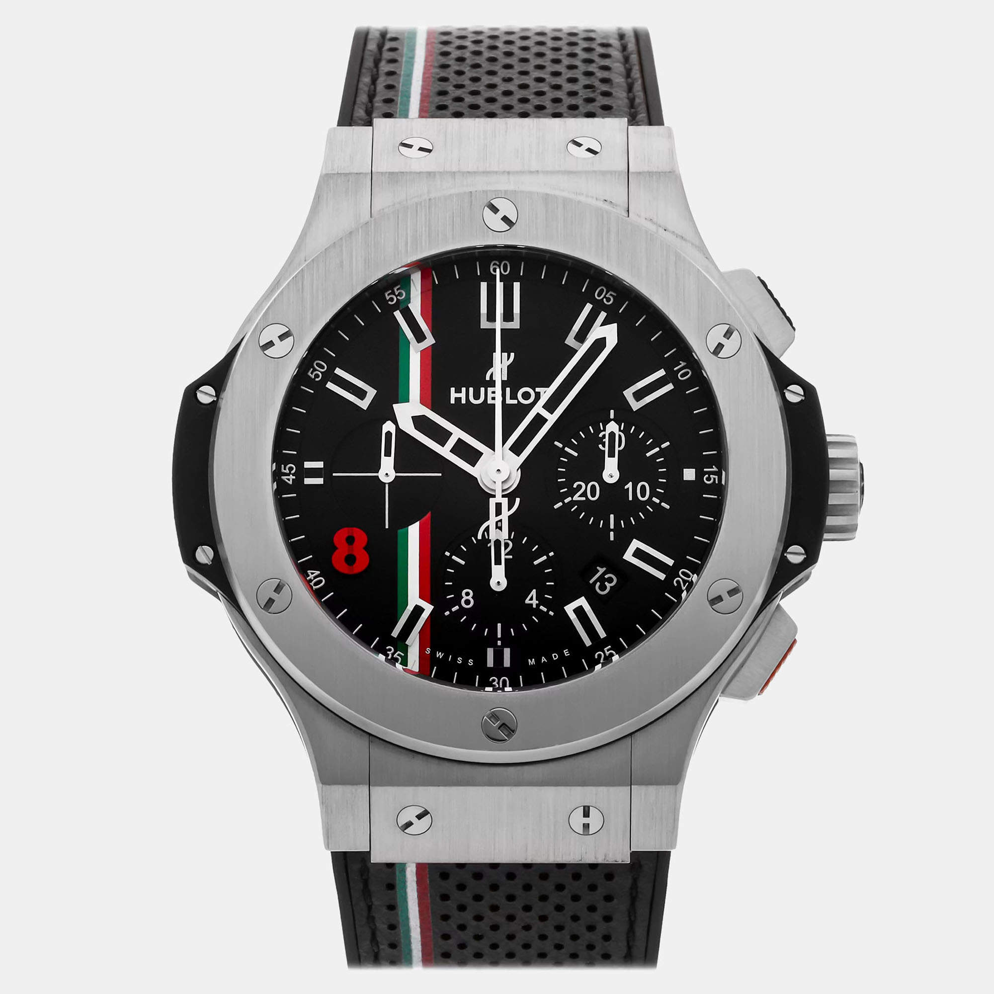 Pre Owned Hublot Big Bang Ferrari 301.SX.1179.VR.FOM14 Black Stainless Steel Automatic Men's Wristwatch 44mm