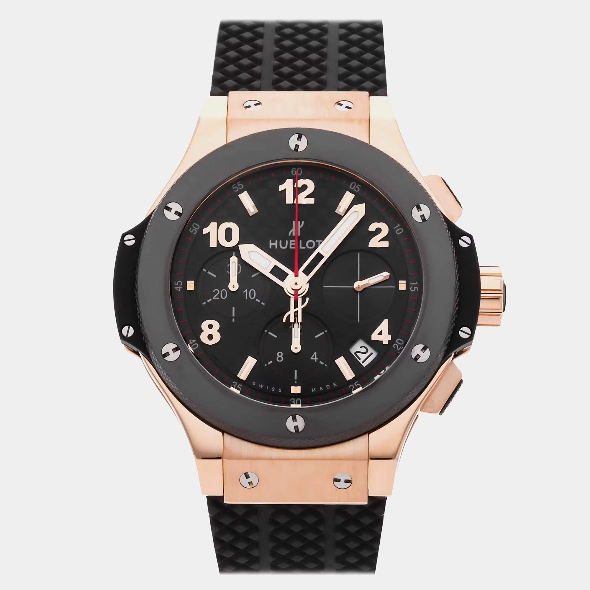 Pre Owned Hublot Big Bang 341.PB.131.RX Black Rose Gold Automatic Men's Wristwatch 41mm