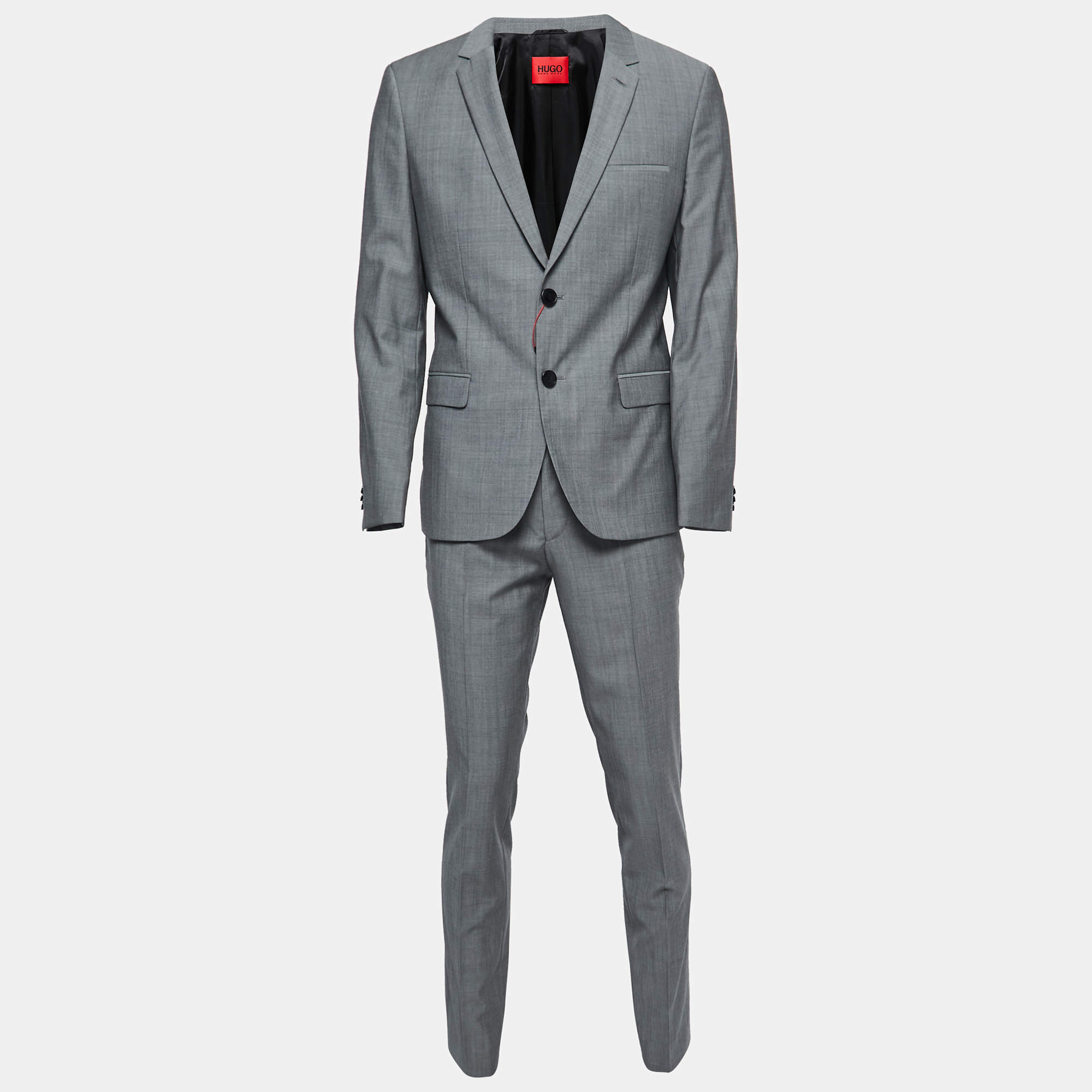 Hugo Boss Grey Wool Single-Breasted Suit L