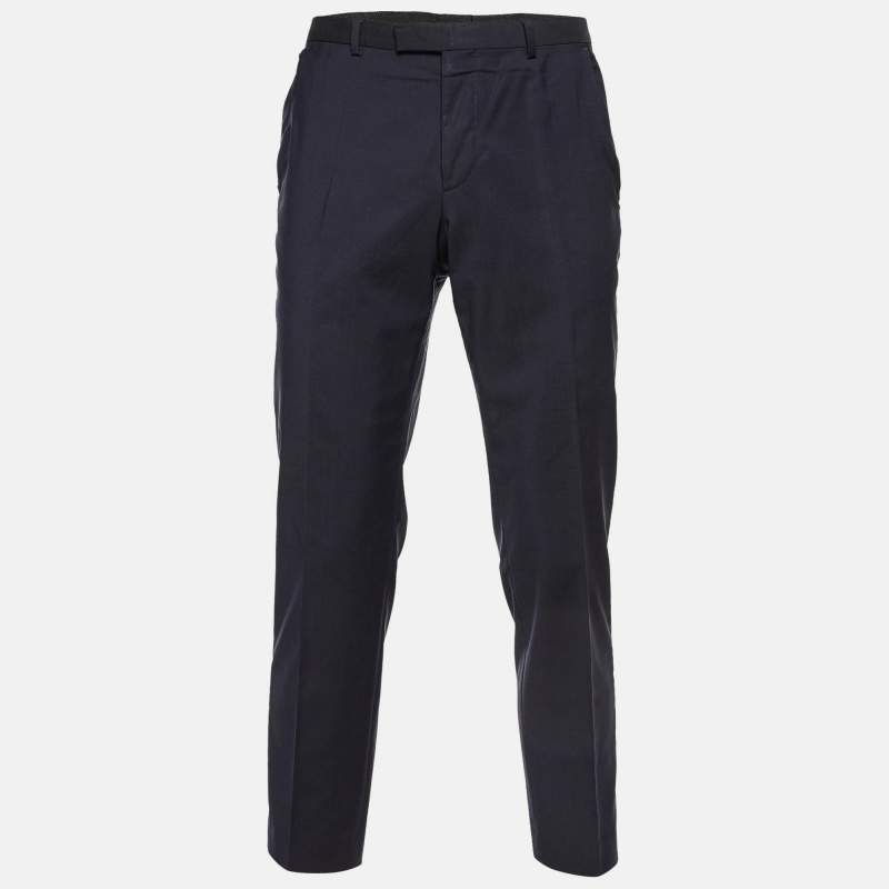 Hugo Boss Navy Blue Virgin Wool Trousers M